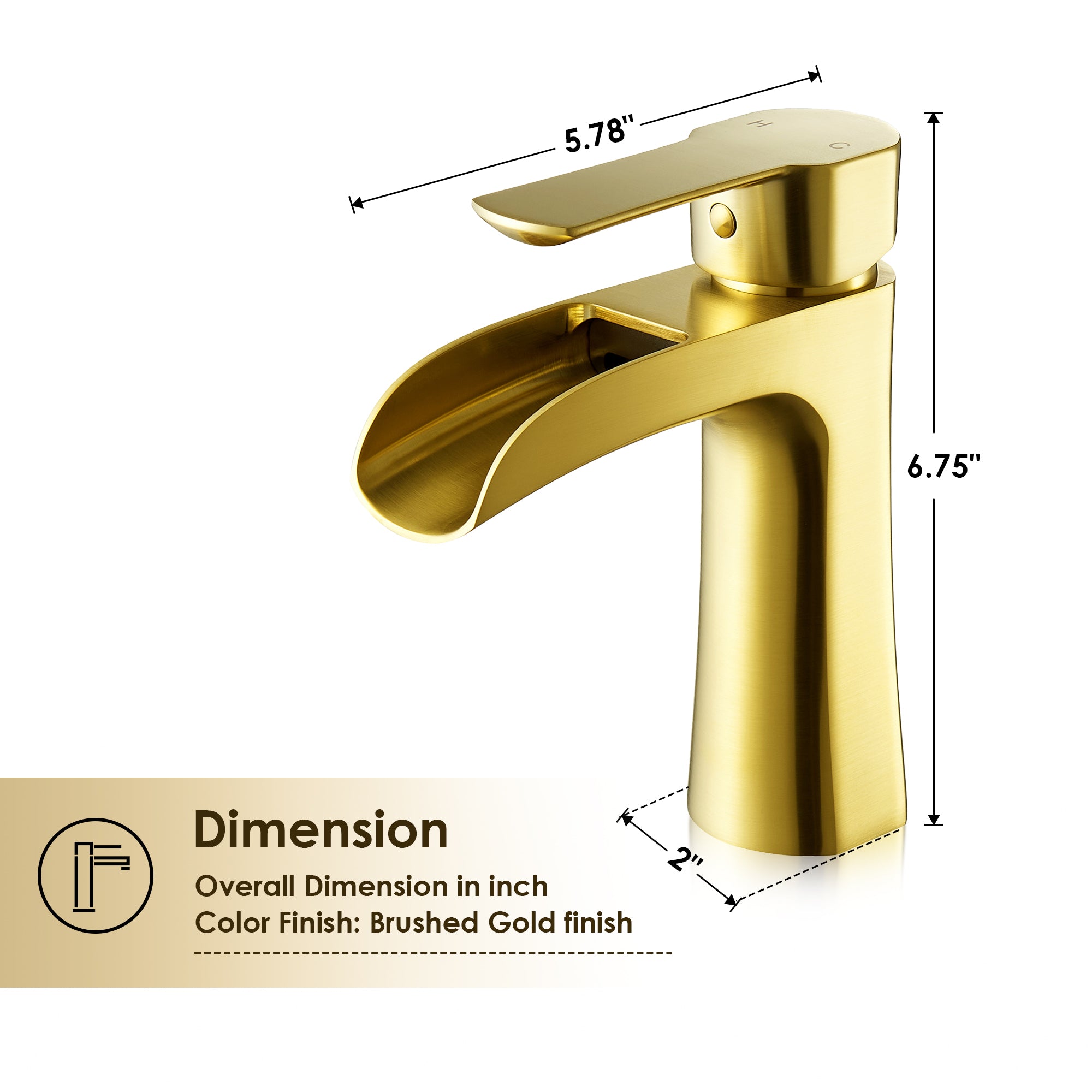 Tatcha Single Hole Single Handle Waterfall Bathroom Faucet - Modern Matte Black Bathroom Sink Faucet for Vanity, Powder Room & Guest Bath - Perfect for Small Spaces & Contemporary Home Decor
