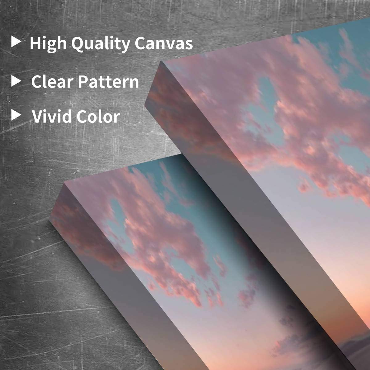 Cotton Candy Clouds in White Sands National Monument Sky - 3 Panel Canvas Wall Art for Living Room & Bedroom Decor - Landscape Paintings & Wall Pictures - Perfect for Home, Office, and Gift Giving