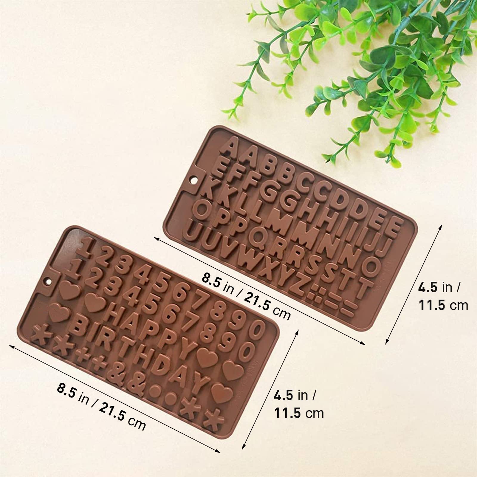 2 Pack Silicone Letter Molds for Chocolate, Resin & Candy Making - Alphabet Number Molds for DIY Cake Decorating, Birthday Party Favors & Unique Edible Crafts (Perfect for Baking, Soap Making & Candle Crafting)