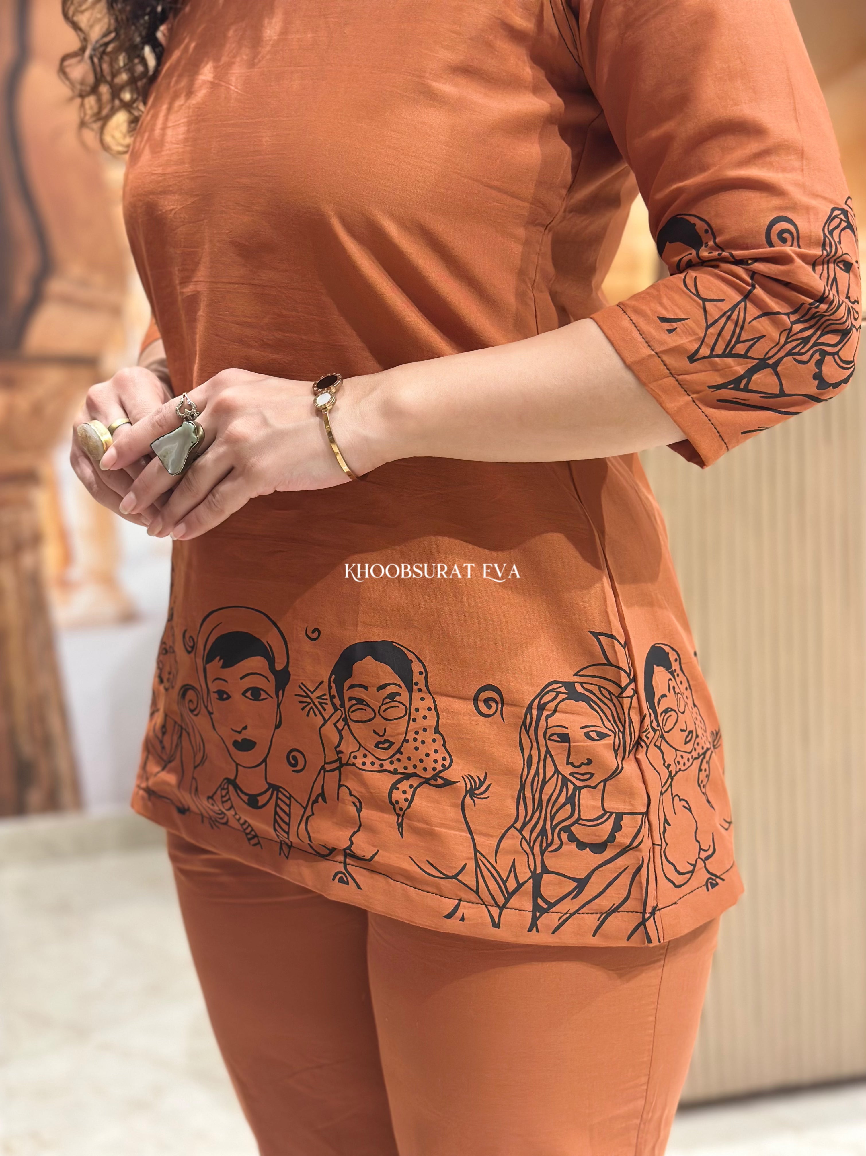Stylish Rust-Colored Matching Outfit Set for Women - Perfect for Casual Wear, Date Nights & Fall Fashion