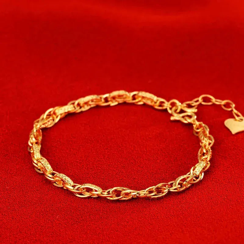 24K Pure Gold Bracelet for Women - 999 Solid Real Gold Bangle, Simple & Elegant Hollow Design, Luxury Classic Jewelry Gift for Anniversary, Birthday, Valentine's Day | Perfect for Parties, Weddings & Special Occasions
