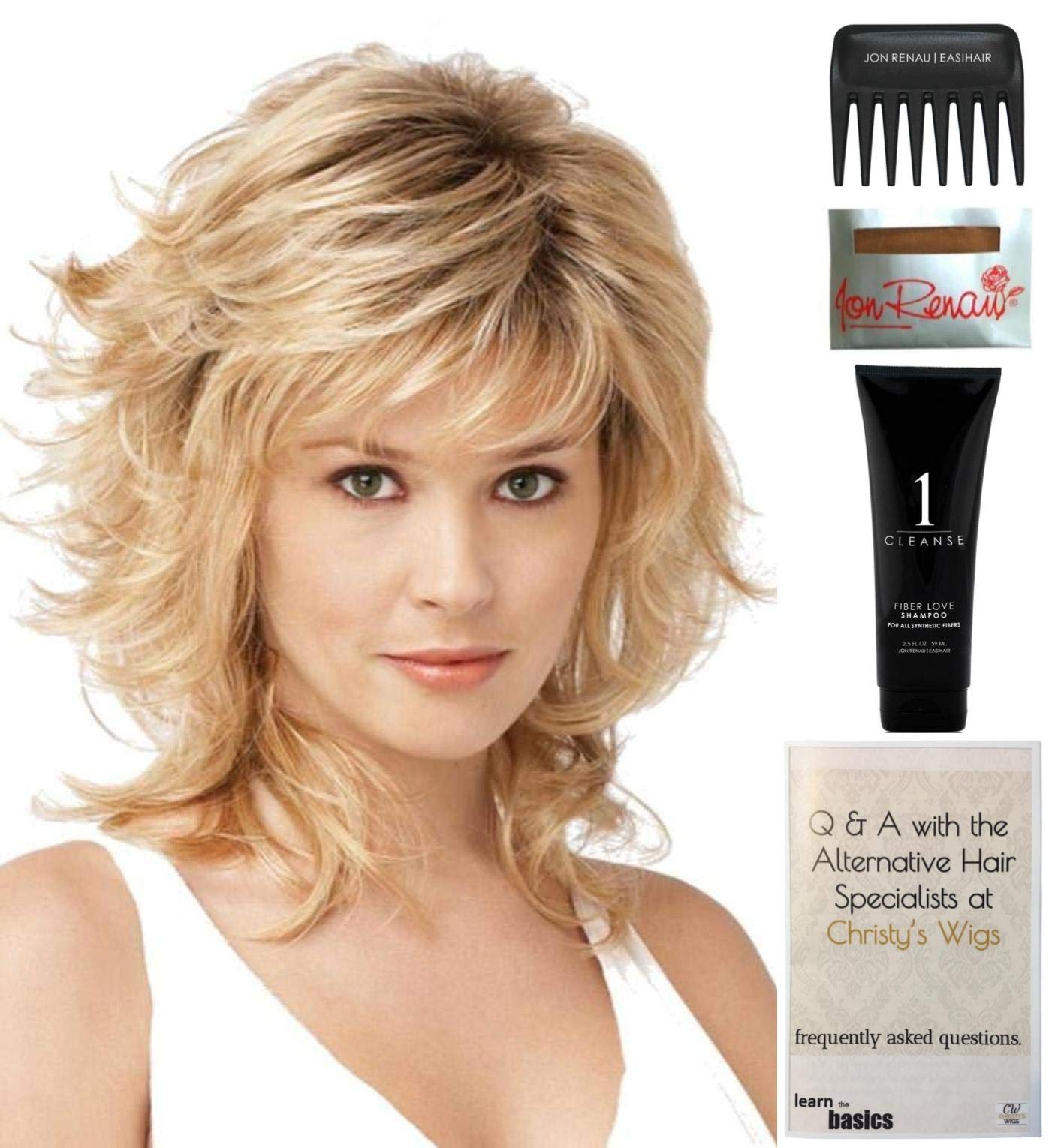 Raquel Welch Tress Wig Bundle - 5 Piece Set with Christy's Wigs Q&A Booklet, Wig Shampoo, Cap & Wide Tooth Comb (Color: R10) | Perfect for Cosplay, Costume Parties & Everyday Hair Styling