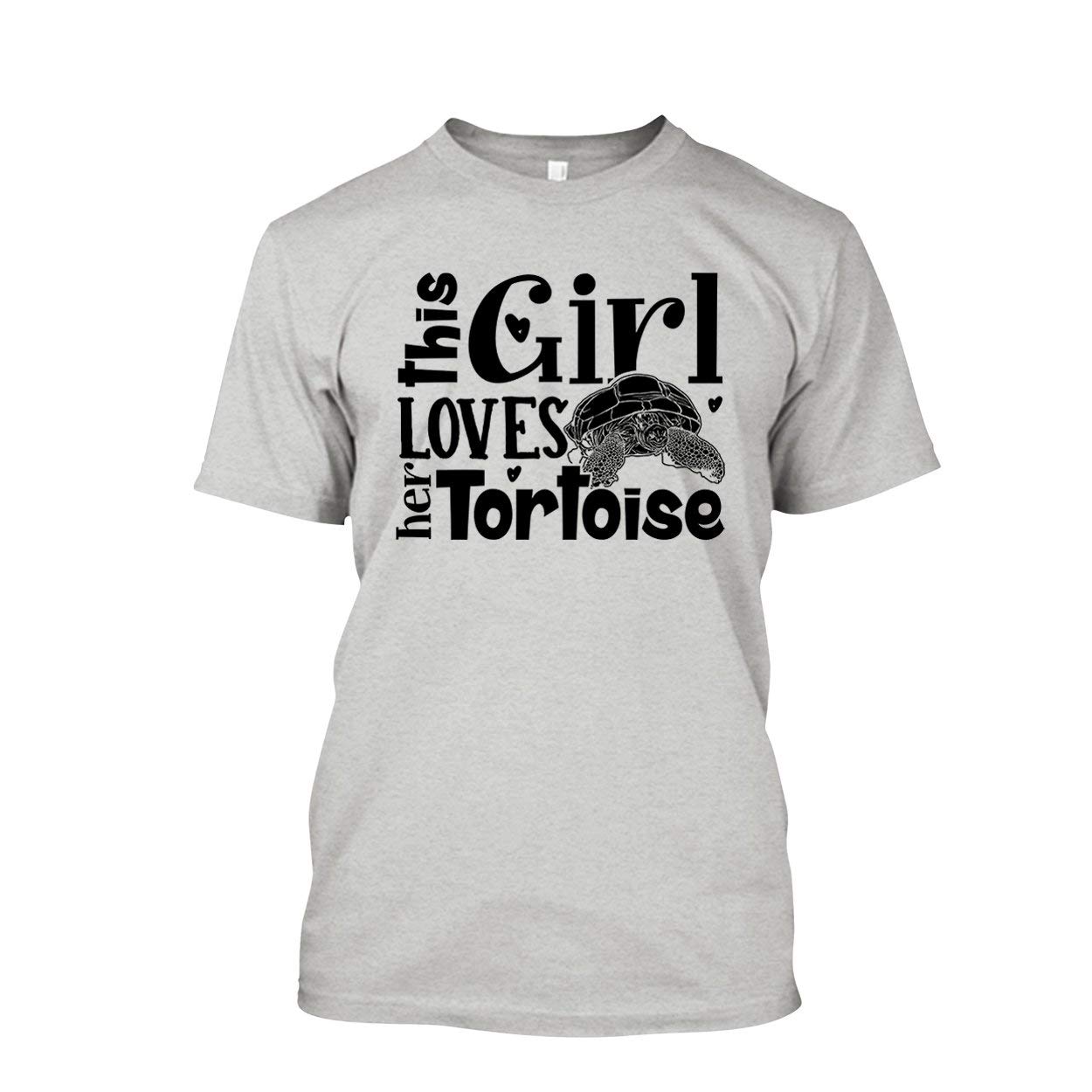 Girl Loves Her Tortoise Graphic T-Shirt - Funny Animal Lover Tee for Women & Men - Perfect Gift for Turtle Enthusiasts - Casual Wear for Pet Owners & Nature Lovers
