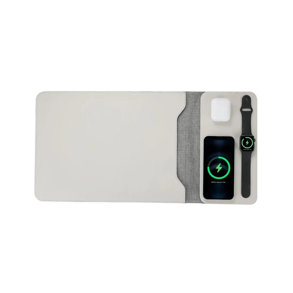 PowerPad Pro 3-in-1 Wireless Charger for iPhone, Samsung & AirPods | Premium Laptop Sleeve Case | Fast Charging Station for Home, Office & Travel