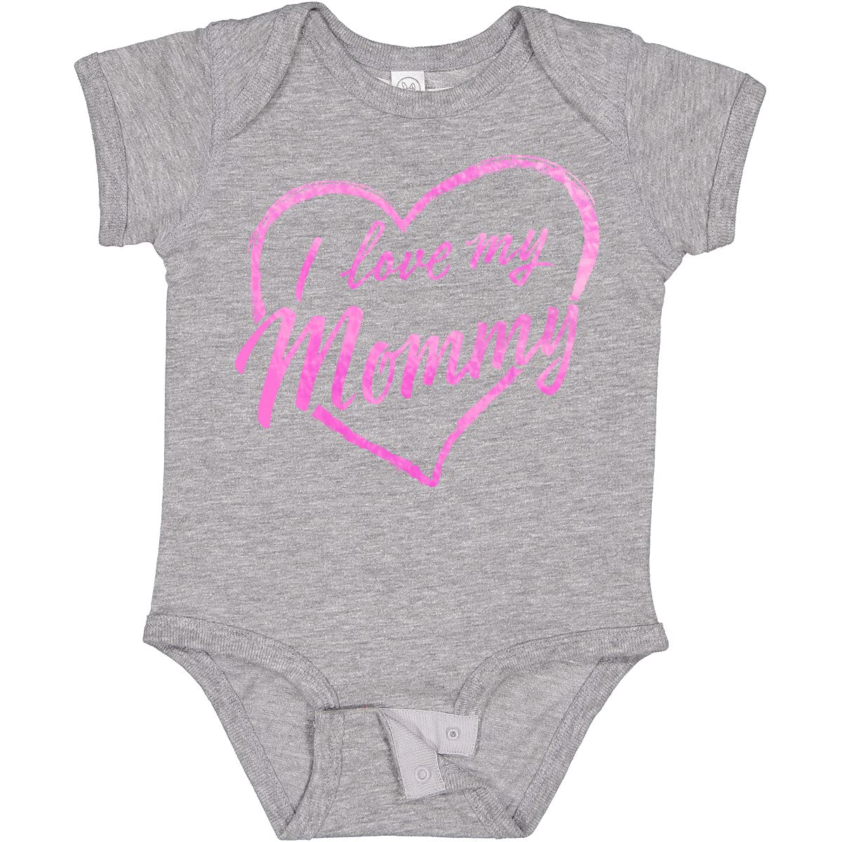 Inktastic I Love My Mommy Pink Chalk Heart Baby Bodysuit - Cute Infant Onesie for Mother's Day, Baby Shower & Family Photos