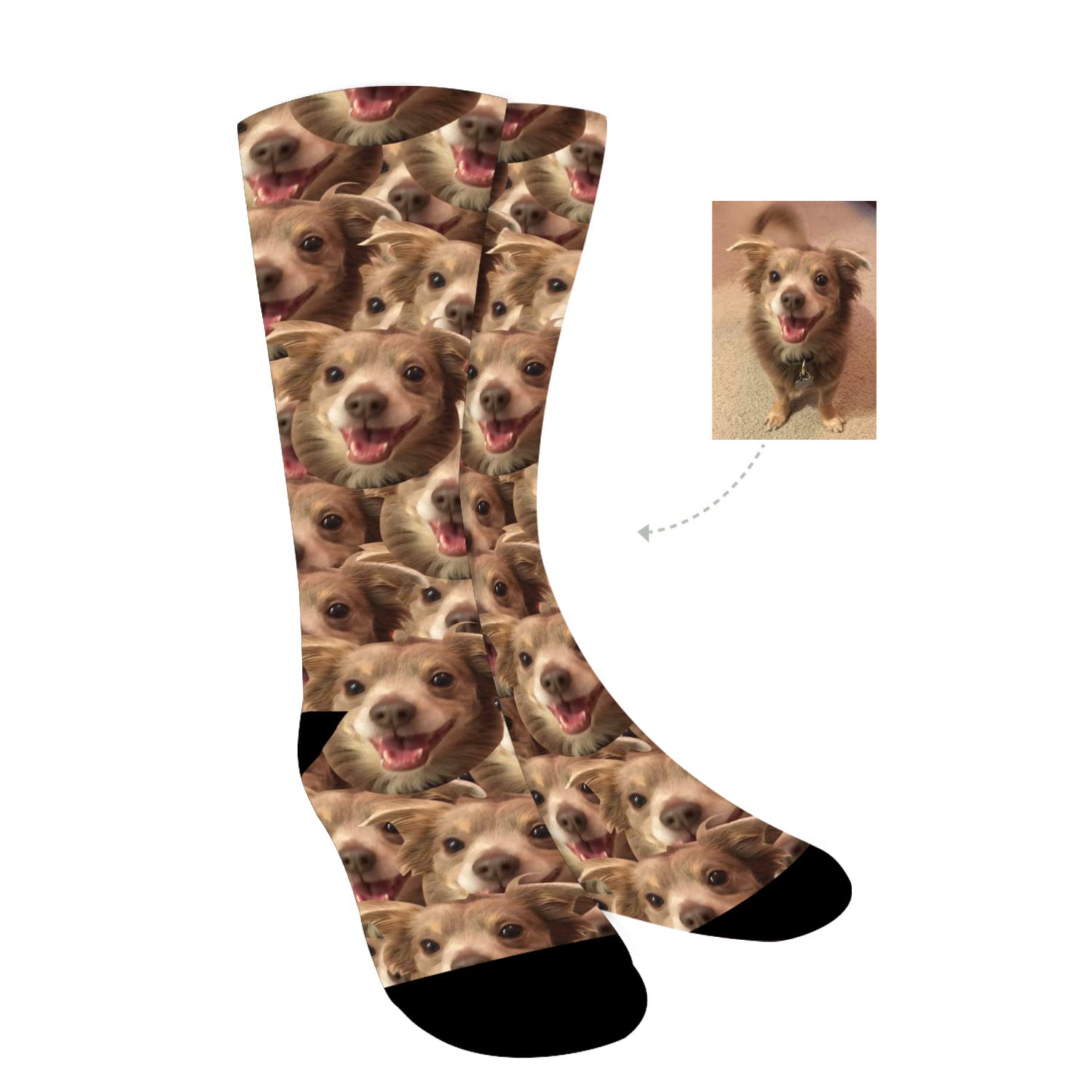 Custom Photo Socks with Your Face - Personalized Dog Socks for Men & Women | Unique Gift Idea for Birthdays, Anniversaries & Pet Lovers