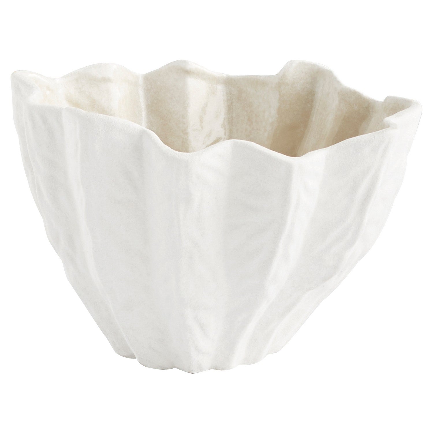 Cyan Design 11479 Chloris Bowl - Large White Ceramic Decorative Bowl for Home Decor, Centerpiece, Fruit Display & Table Setting