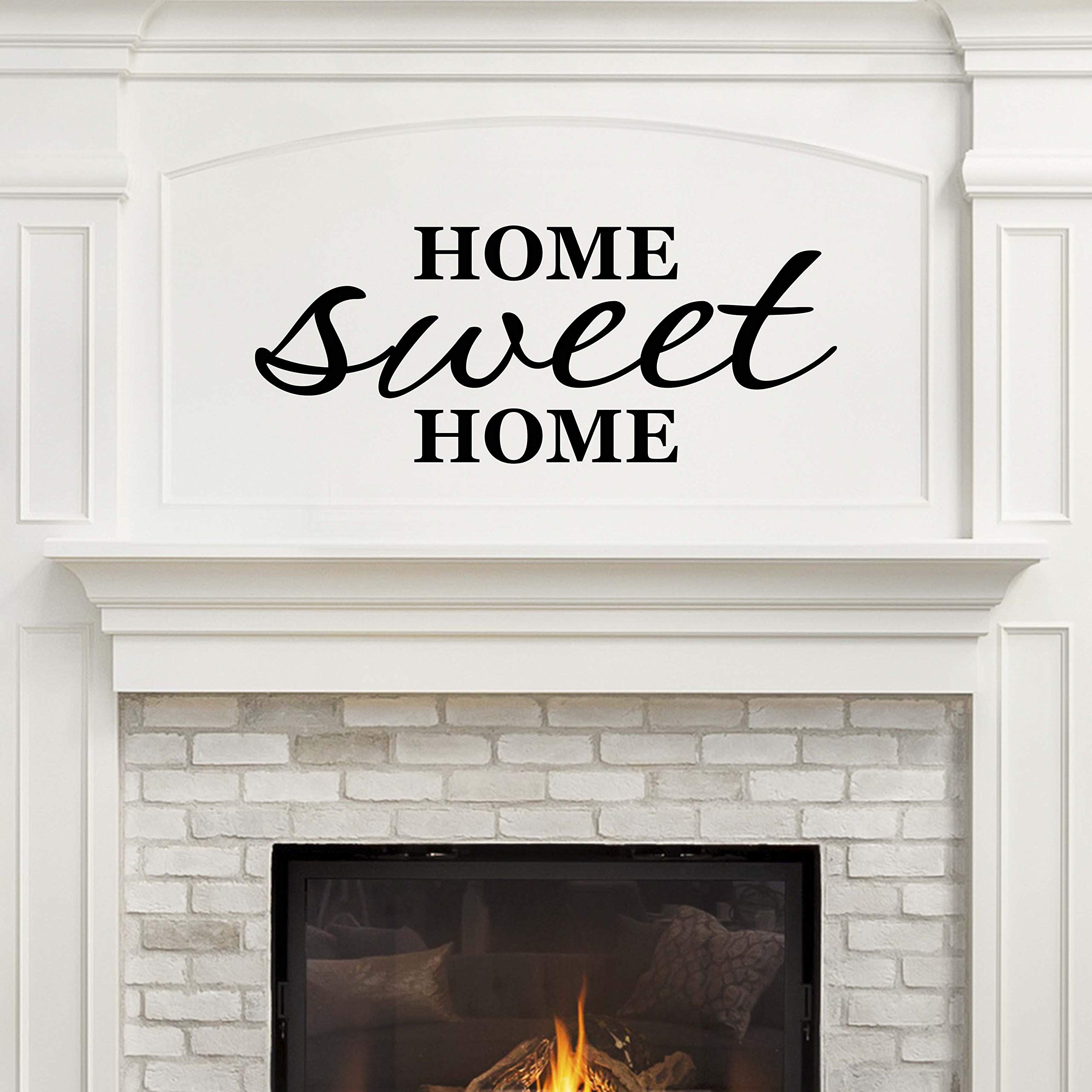 Vinyl 'Home Sweet Home' Wall Decal - 22x9 Inches Black | Farmhouse & Living Room Wall Decor | Welcome Home Sign | Made in USA | Perfect for Entryway, Nursery & Bedroom Decor