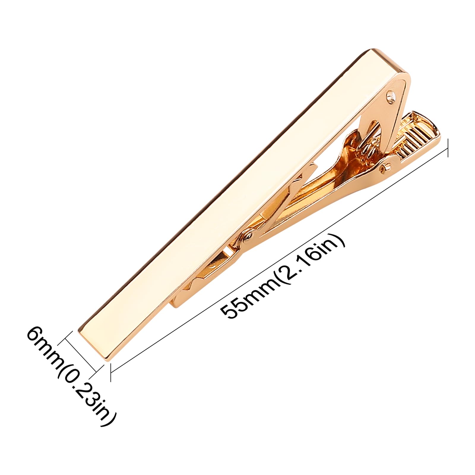 Men's Tie Clips 3-Pack - Silver Gold Black Tie Bars for Office & Formal Events