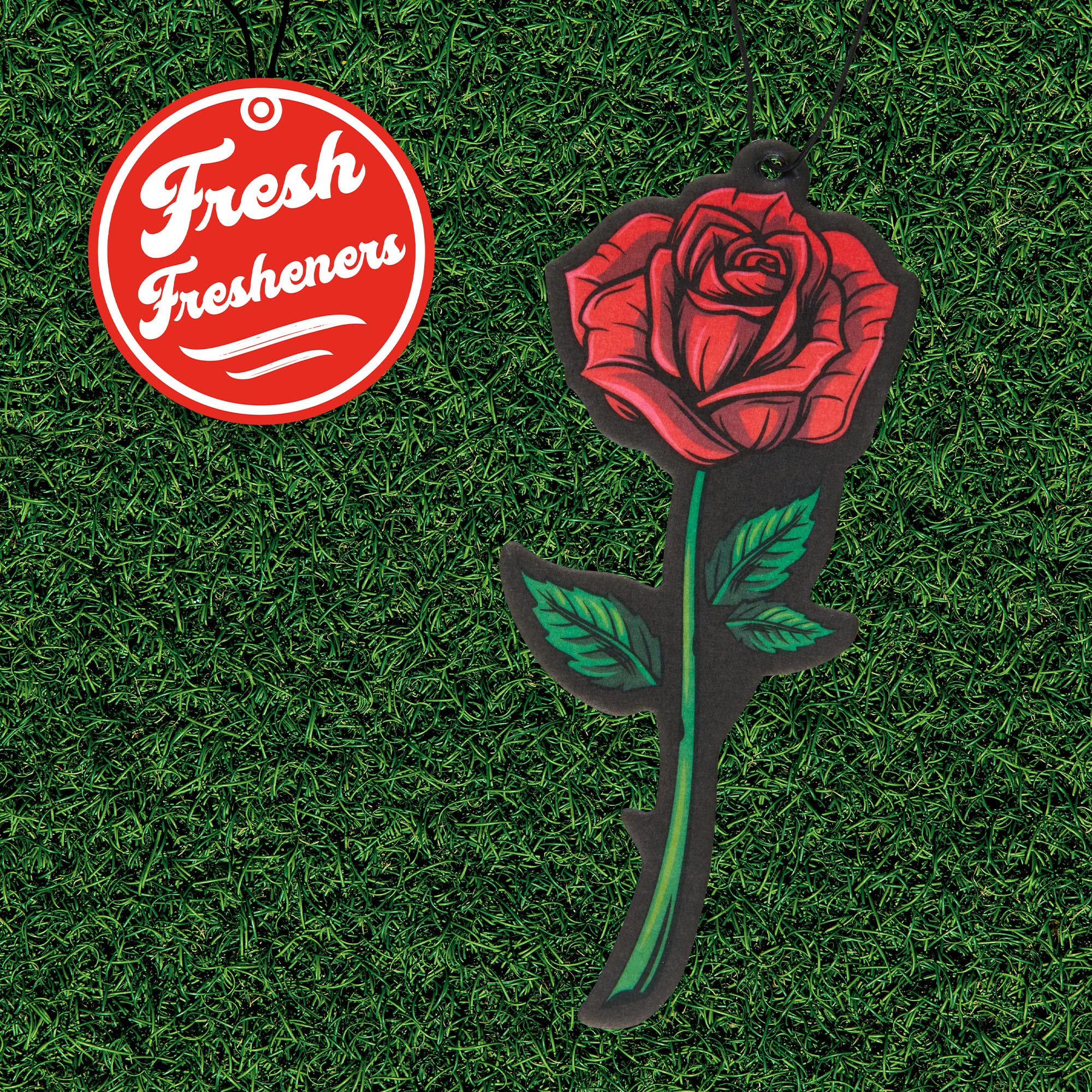 6 Pack Rose Car Air Freshener with Essential Oils - Long Lasting Natural Fragrance for Vehicles, Home & Office - Fresh Fresheners Brand