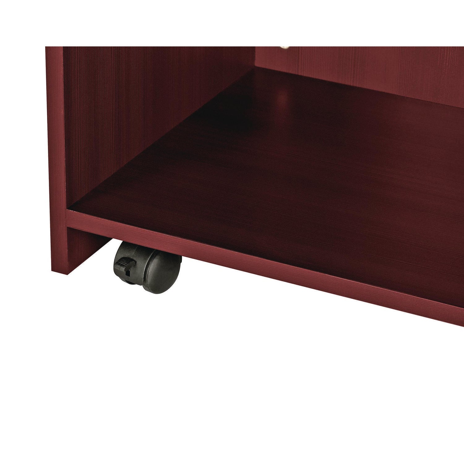 AdirOffice Wooden Mobile Lectern Podium with Storage Shelves - 22.44