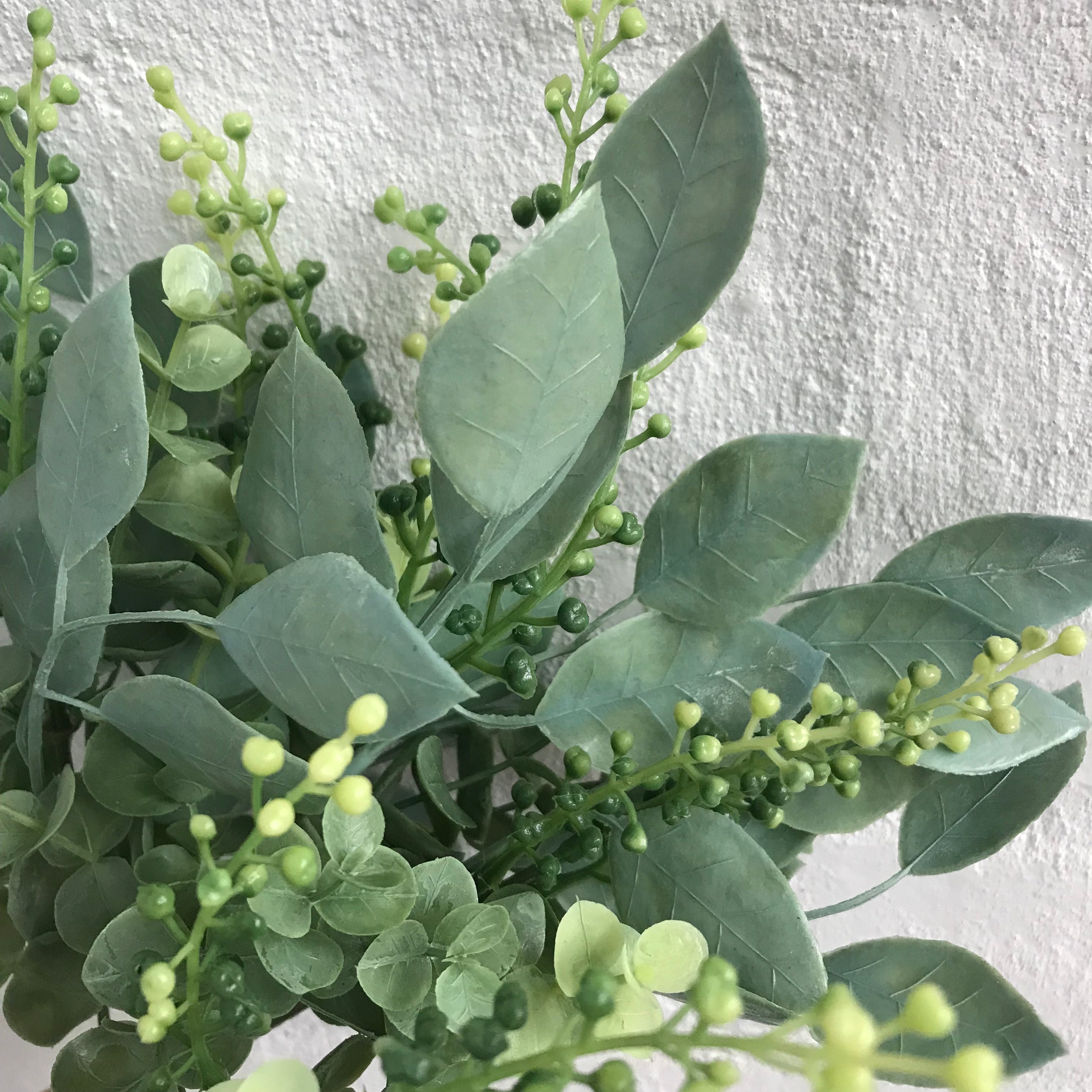 Artificial Eucalyptus & Berry Bush - Realistic Faux Greenery Decor for Home, Wedding, and Office - Perfect for Centerpieces, Wall Decor, and Seasonal Displays
