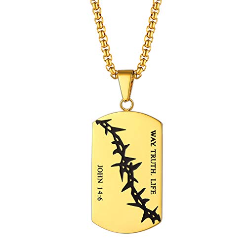 Jesus Thorns John 14:6/18K Gold Plated