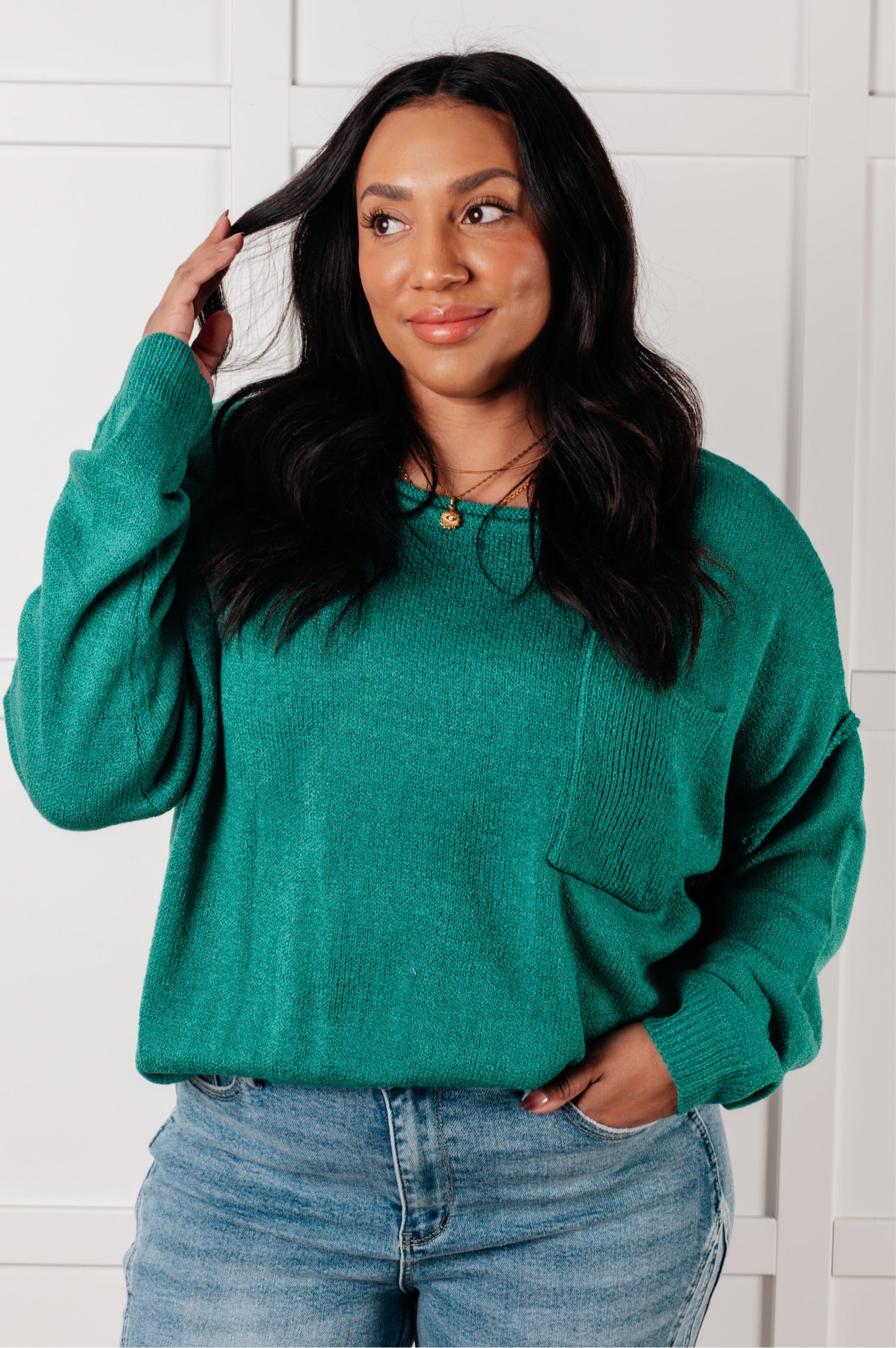 Stylish Drop Shoulder Sweater for Women | Cozy Oversized Knit Pullover | Perfect for Fall & Winter Layering, Casual Outfits & Coffee Dates