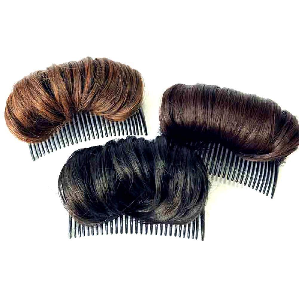 1Pcs Hair Bump Up Combs Clips - Volumizing Hair Styling Tool for Women, Dark Brown Bun Maker & Hair Insert Accessory - Perfect for Updos, Ponytails & Everyday Hairstyles