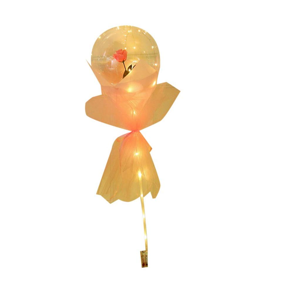 DAXIN LED Luminous Balloon Rose Bouquet - Transparent Bobo Ball Roses for Valentine's Day, Birthday, Wedding Decorations - Romantic Gift for Anniversary, Proposal & Special Occasions - Perfect for Party Decor, Photo Backdrops & Surprise Proposals