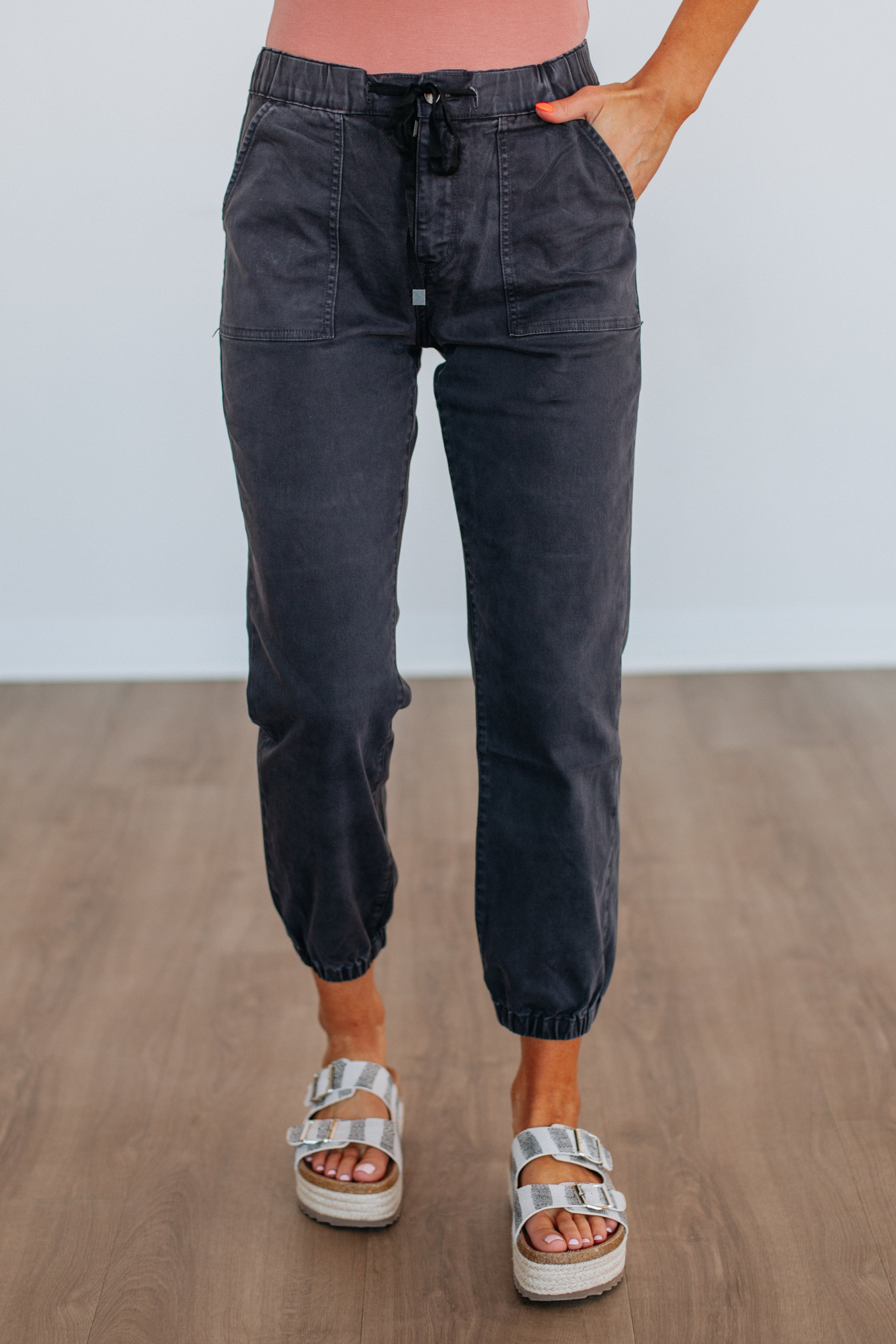 Vintage Black Drea Mica Joggers - Soft High Waisted Lounge Pants for Women | Perfect for Yoga, Running & Casual Wear