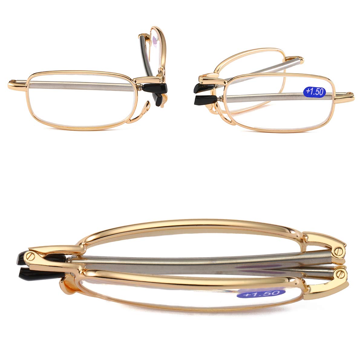 SOOLALA Ultra Lightweight Reading Glasses - Compact Foldable Readers for Men & Women - Perfect for Travel, Reading, and Everyday Use