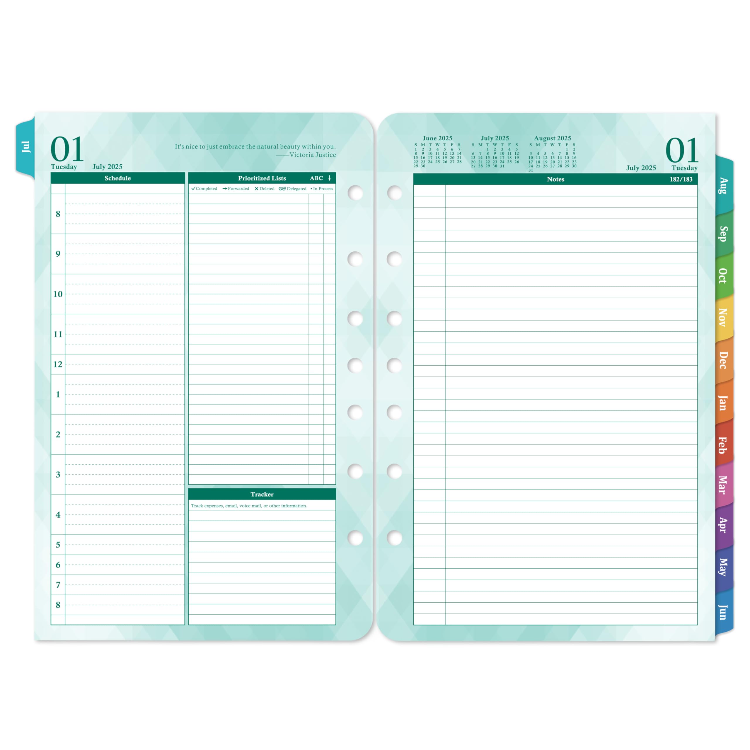 2025-2026 Planner Refills - July 2025 to June 2026 Daily & Monthly Organizer | 5.5