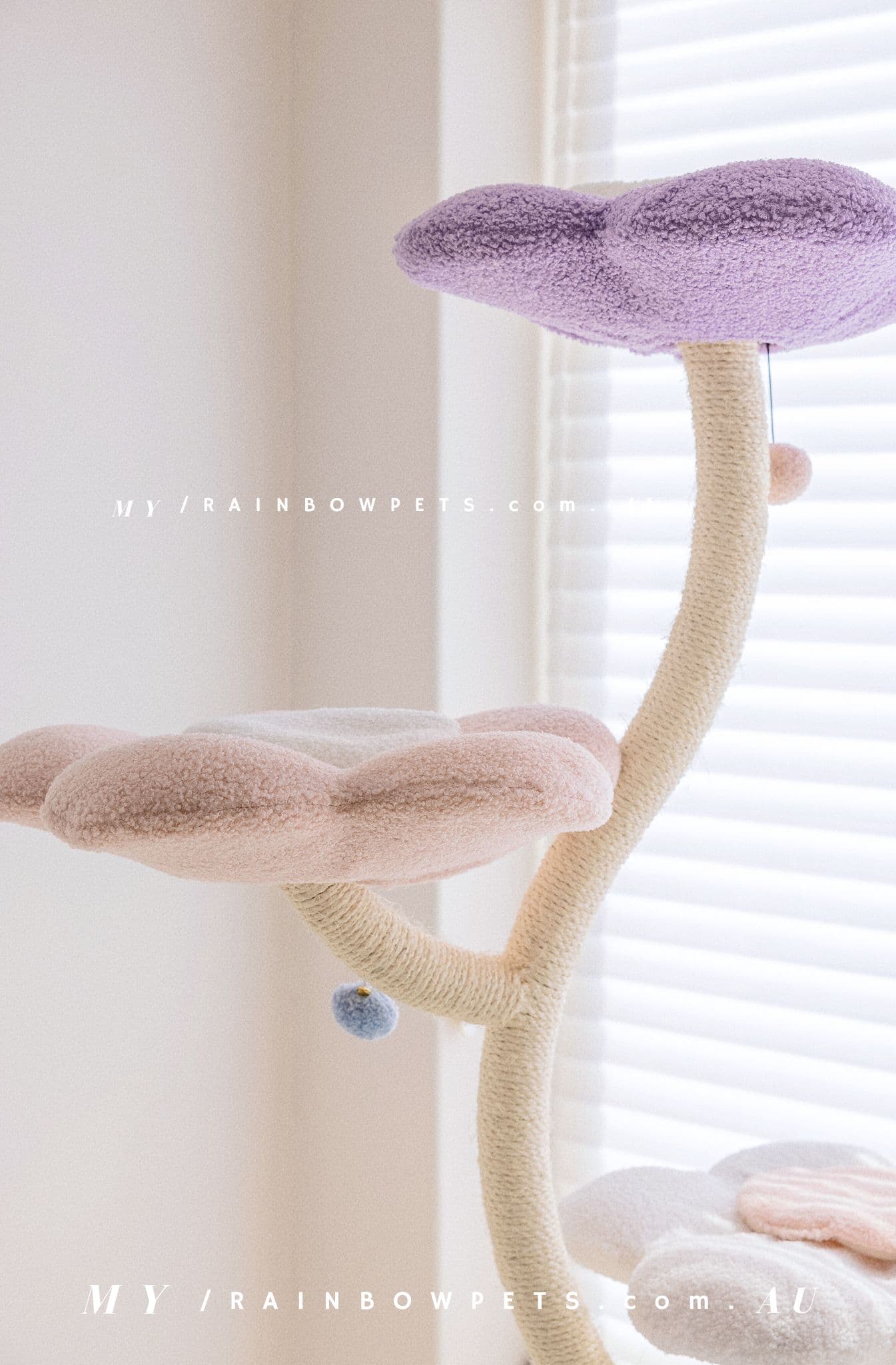 186cm Extra Tall Cat Tree with Floral Design - Sturdy Scratching Post & Perch for Large Cats, Multi-Level Playhouse for Indoor Cats, Perfect for Living Room or Bedroom