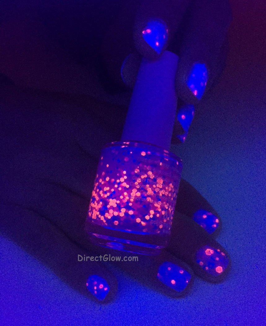 Dreaming in Pink Color Changing UV Blacklight Thermal Nail Polish - Custom Indie Glitter Nail Lacquer for Parties, Raves & Special Occasions