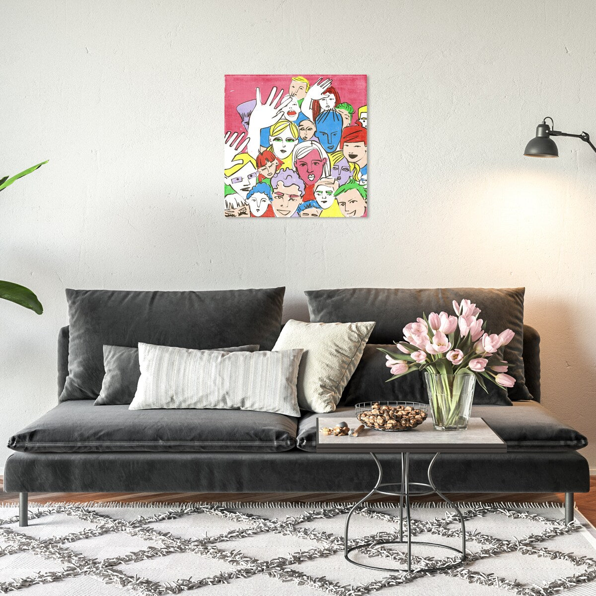 Modern Pink Canvas Wall Art Print - Concert Theme Decor for Living Room, Bedroom & Office | Music Lover Gift, Home Aesthetic