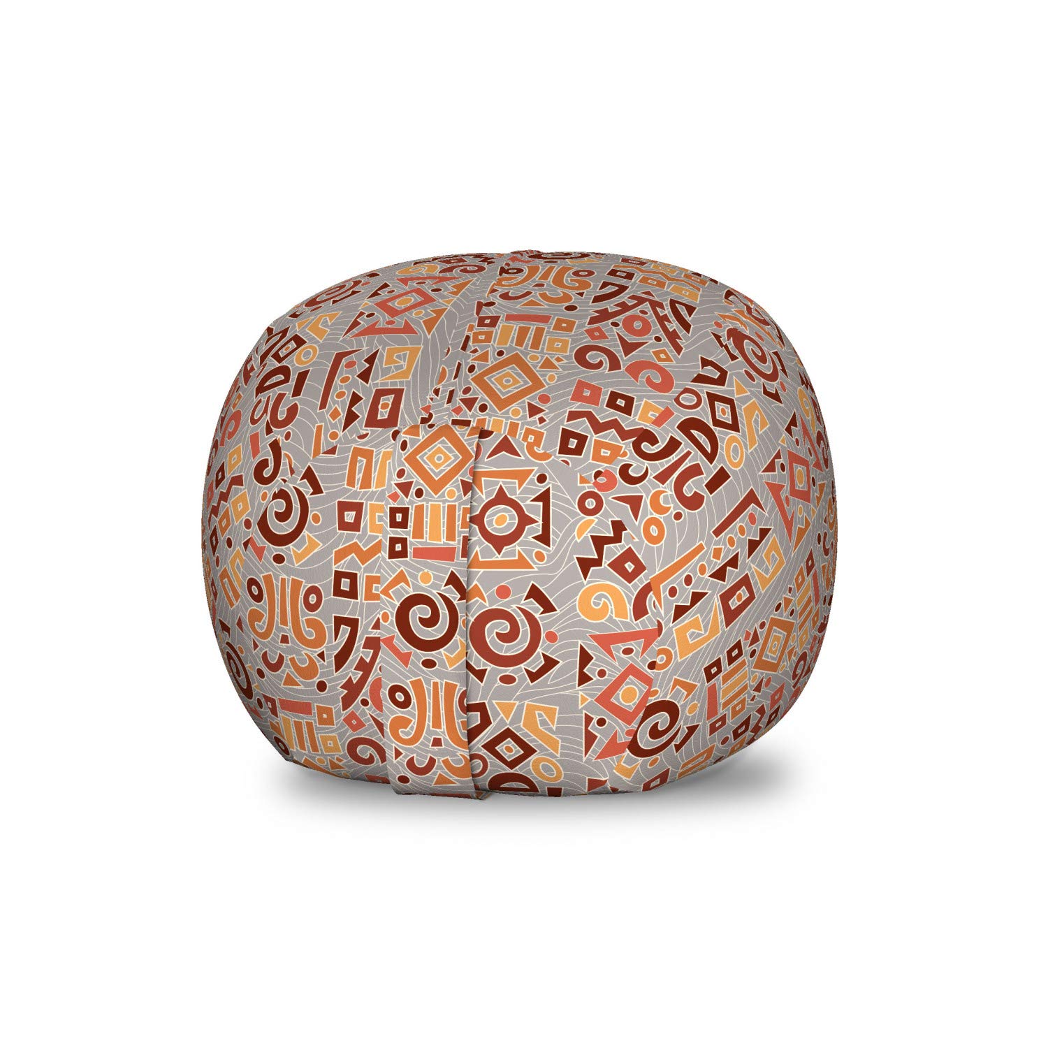 Ambesonne Tribal Pattern Toy Storage Bag Chair - Geometric Doodle Art Design, Washable Stuffed Animal Organizer for Kids Room, Multicolor Small Size | Perfect for Playroom Organization & Kids Bedroom Decor