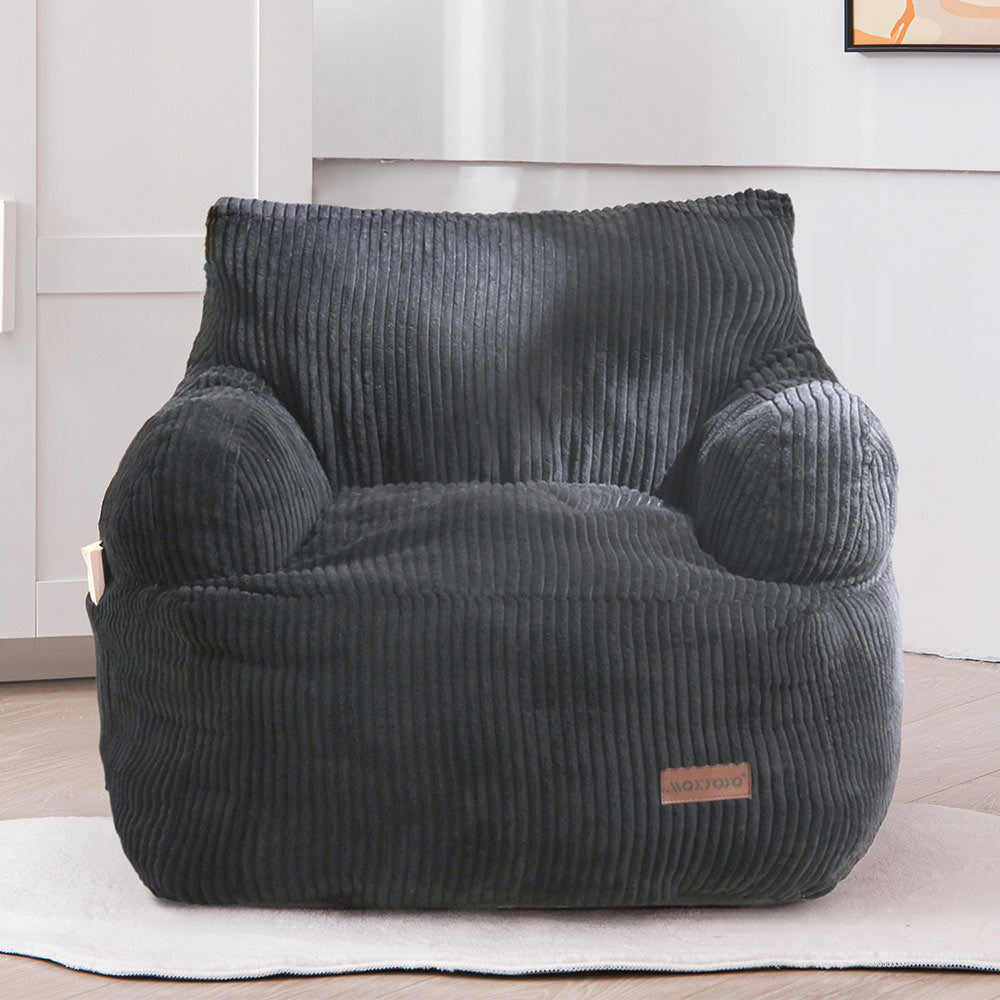 MAXYOYO Kids Bean Bag Chair - Soft Toddler Bean Bag Sofa with Filler for Boys & Girls, Dark Grey - Perfect for Playrooms, Bedrooms & Reading Nooks