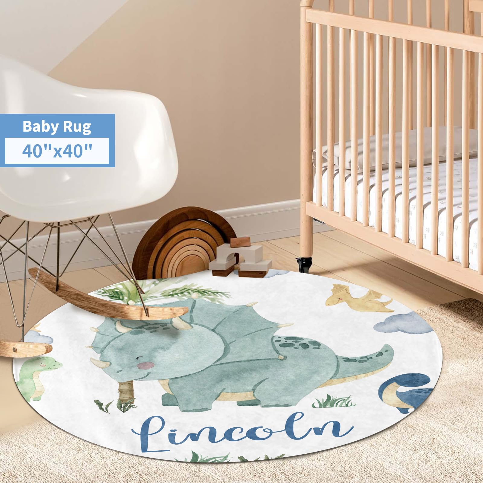 Personalized 5-Piece Baby Crib Bedding Set with Custom Name - Dinosaur World Theme for Boys & Girls | Soft Nursery Bedding for Infants & Toddlers | Perfect Baby Shower Gift & Nursery Decor