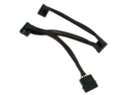 CG 18-Inch 4-Pin Molex to 3 SATA 15-Pin Power Cable with Black Sleeve - Perfect for PC Power Supply Upgrades & Hard Drive Connections