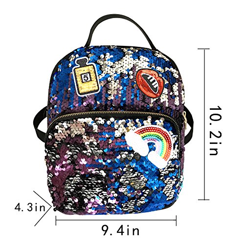 Aibearty Small Sequin Leather Backpack for Women - Stylish Casual Daypack for Work, School & Travel | Durable Vegan Leather Purse with Sparkly Rhinestones