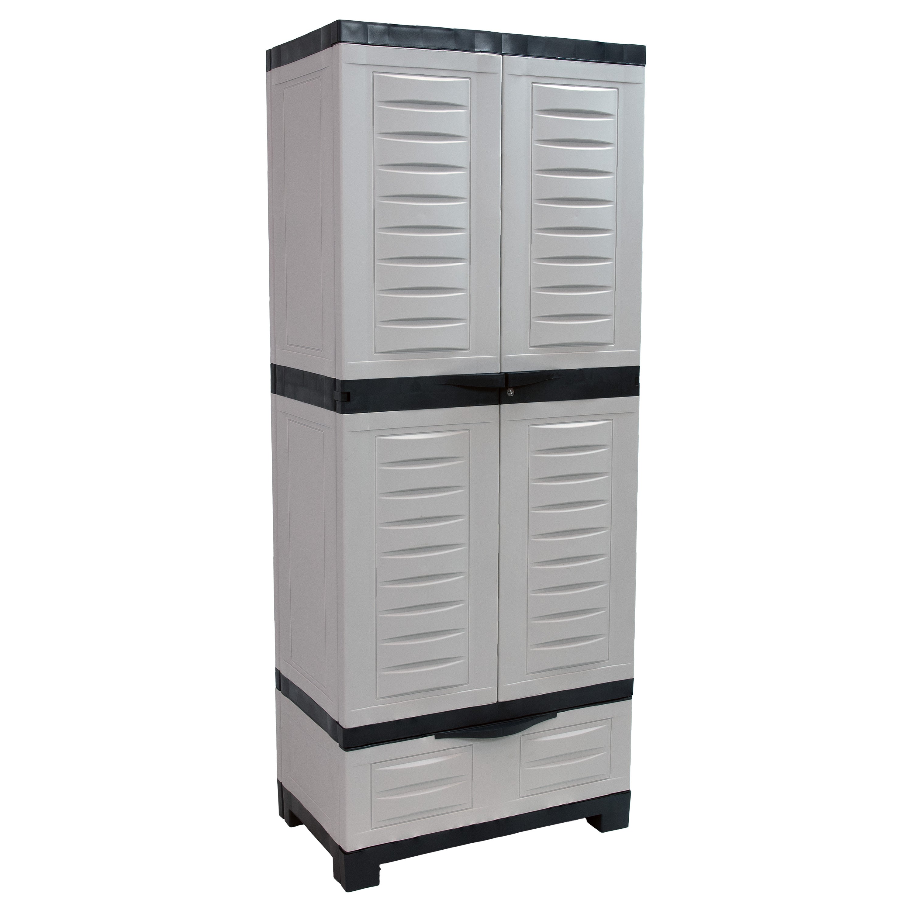 Sunnydaze 3-Shelf Plastic Lockable Storage Cabinet 57.5