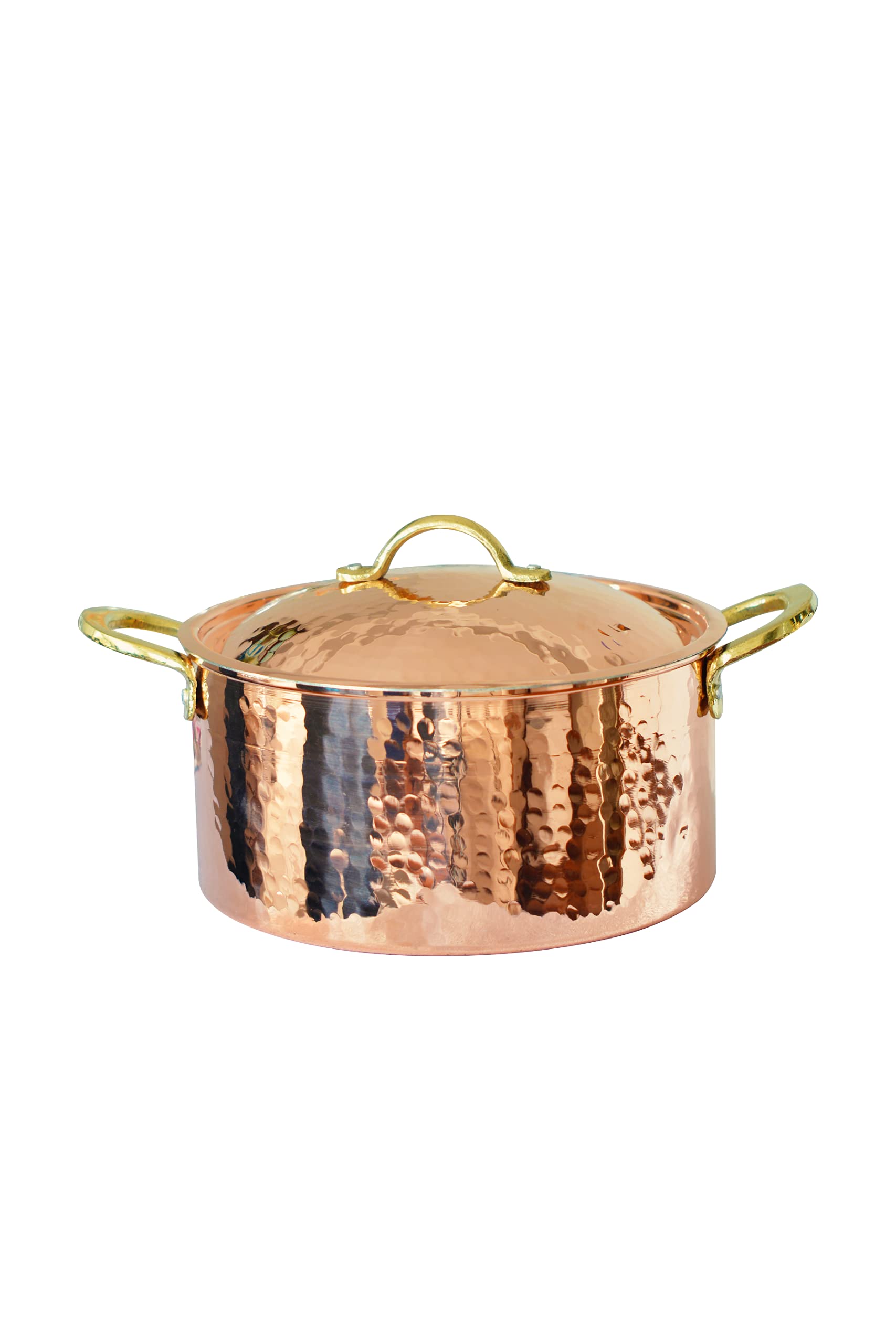 1.2MM Thick Hammered Copper Soup Pot - Handmade Modern Copper Cookware with 8.2