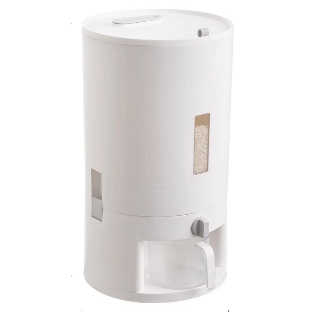Airtight Rice Cereal Dispenser - Food Storage Container for Kitchen, Grains & Dried Fruits - Sealed Bin Canister (White, Medium Size) - Perfect for Pantry Organization & Bulk Food Storage