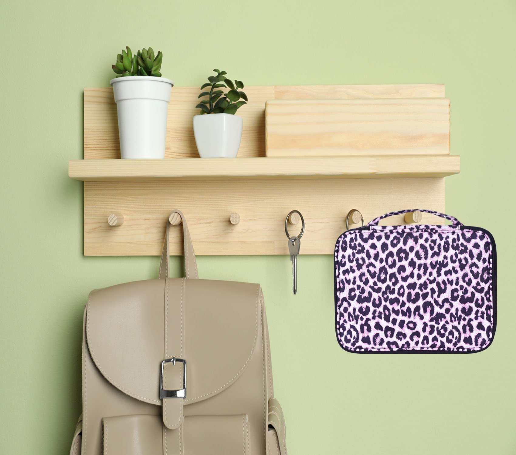 **Pink Leopard Watch Band Storage Case & Organizer – Holds 35 Watch Straps & Accessories – Durable Travel Carrying Case for Apple Watch, Samsung, Fitbit & More – Perfect for Travel, Gym & Home Storage**