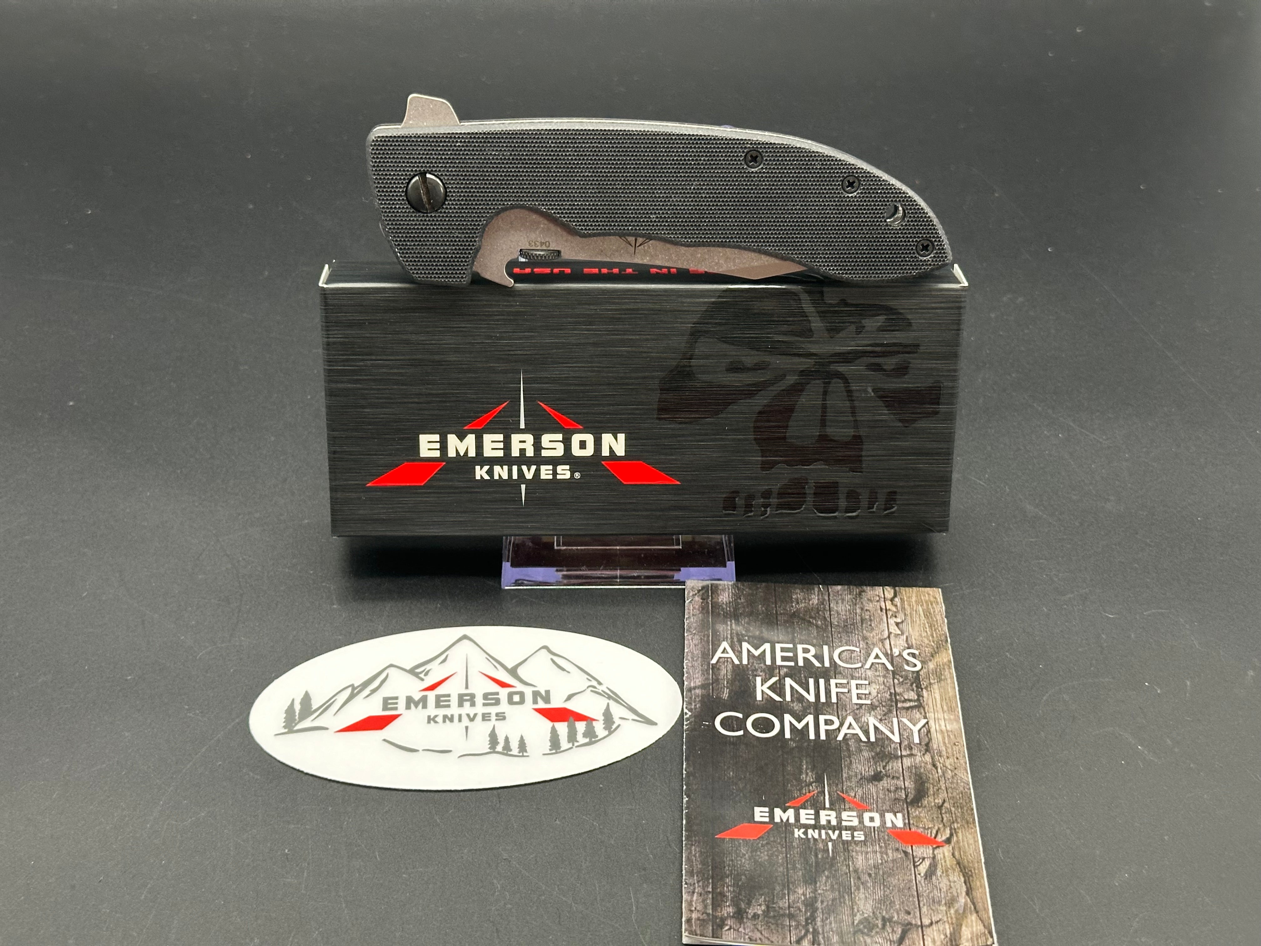 Emerson CQC-8 Folding Knife - Stonewash Finish Tactical EDC Pocket Knife for Outdoor Camping, Survival & Everyday Carry
