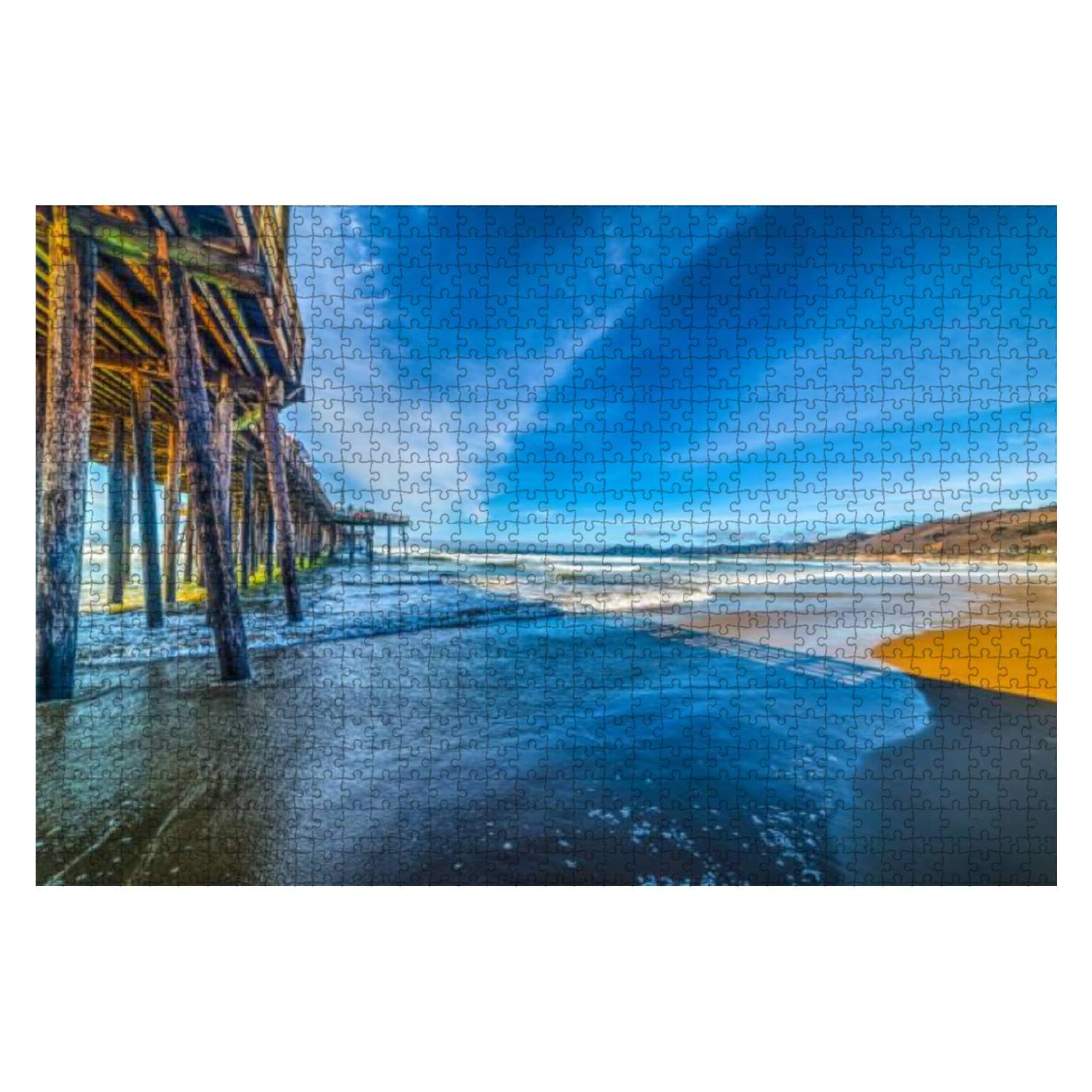 1000-Piece Wooden Jigsaw Puzzle - Pismo Beach Pier Scenic View from Foreshore - Educational & Stress-Relief Toy for Kids and Adults - Perfect for Family Game Nights, Classroom Activities, and Relaxation Therapy