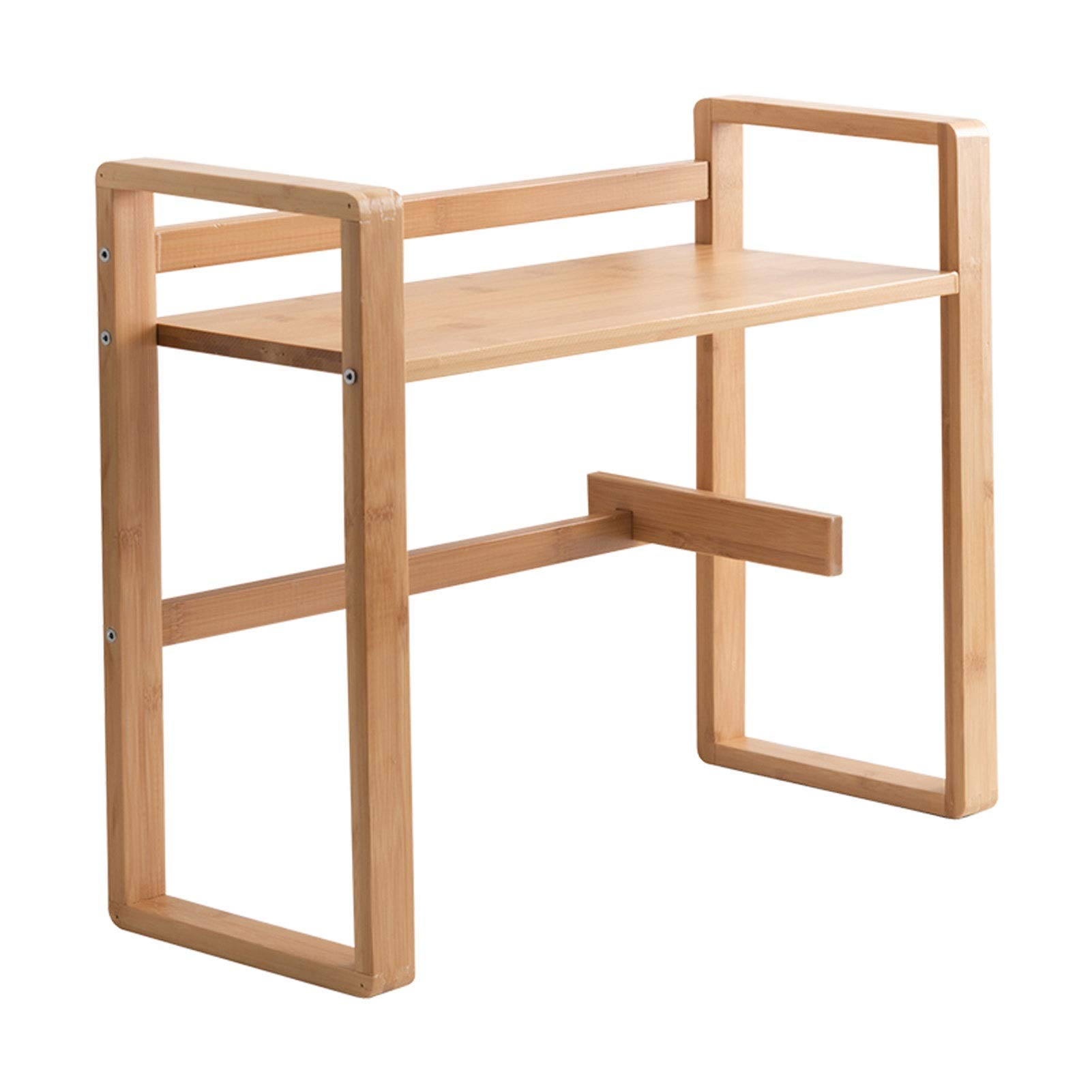 Natural Bamboo Desktop Bookshelf - Office Storage Shelf & File Organizer - Large Capacity Display Stand for Home, Office, Dorm - Perfect for Organizing Books, Files, and Decor