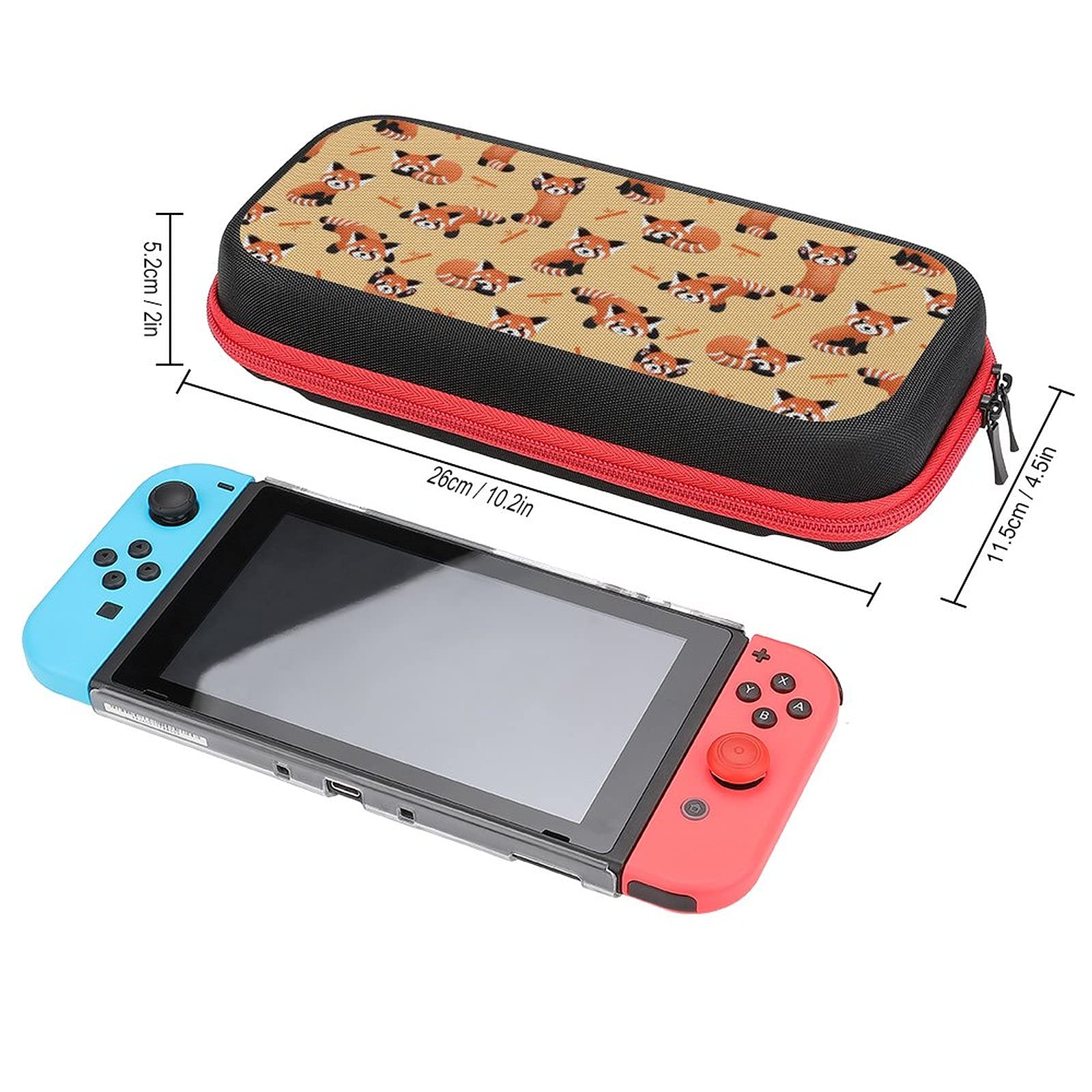 FunnyStar Cute Red Panda Printed Travel Case for Nintendo Switch Lite - Portable Storage Bag for Console & Accessories - Perfect for Gaming On-The-Go & Travel Protection - White Style One Size