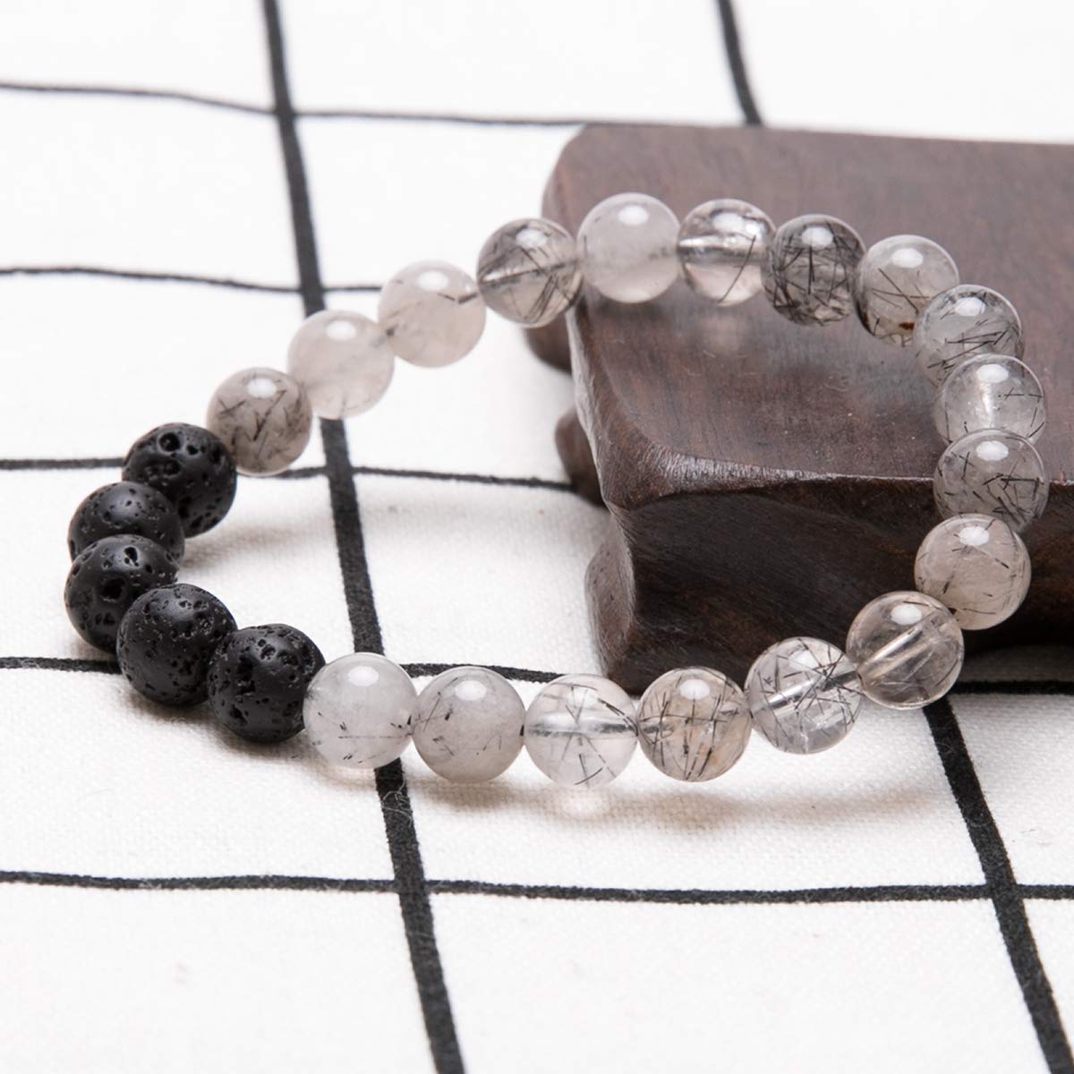 8mm Lava Stone Essential Oil Diffuser Bracelet for Women - Natural Black Tourmaline Beaded Aromatherapy Jewelry for Stress Relief & Meditation | Yoga & Spiritual Healing Gift | Perfect for Daily Wear, Mindful Living & Positive Energy | Great for Relaxation, Spa, Wellness & Yoga Practice | Ideal for Home, Office & Travel | Best Gift for Stress Relief, Meditation & Aromatherapy | Perfect for Yoga Studios, Meditation Retreats & Spa Treatments