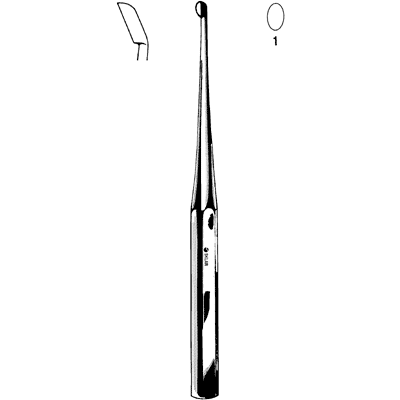 Bruns Bone Curette Surgical Instrument - Size 9, 40mm, Model 7333 - Ideal for Dental, Orthopedic & ENT Procedures