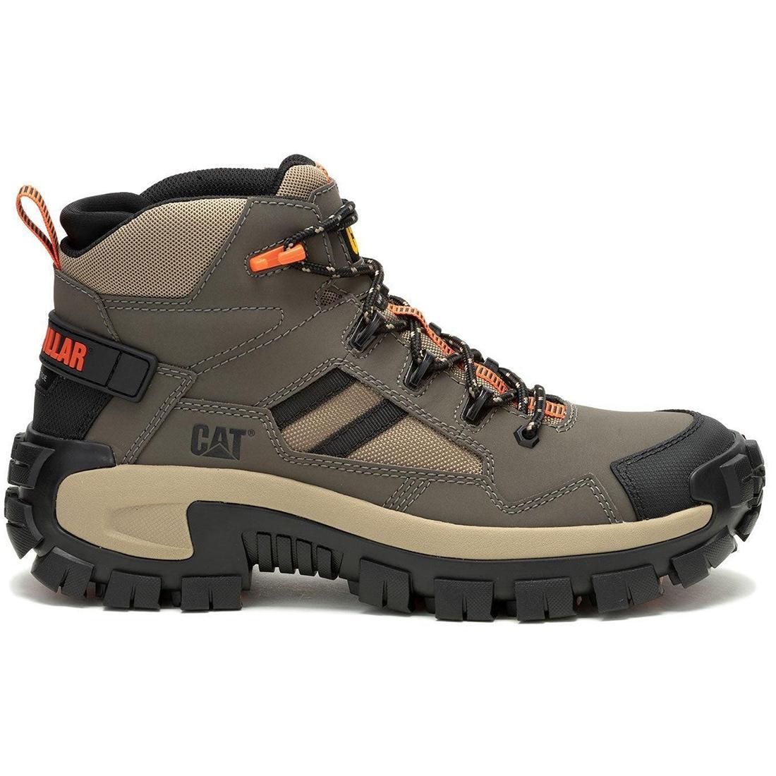 Invader Mid Vent Composite Toe Work Boots - Tan/Green Safety Shoes for Men - Durable & Comfortable Work Boots for Construction, Landscaping & Outdoor Jobs