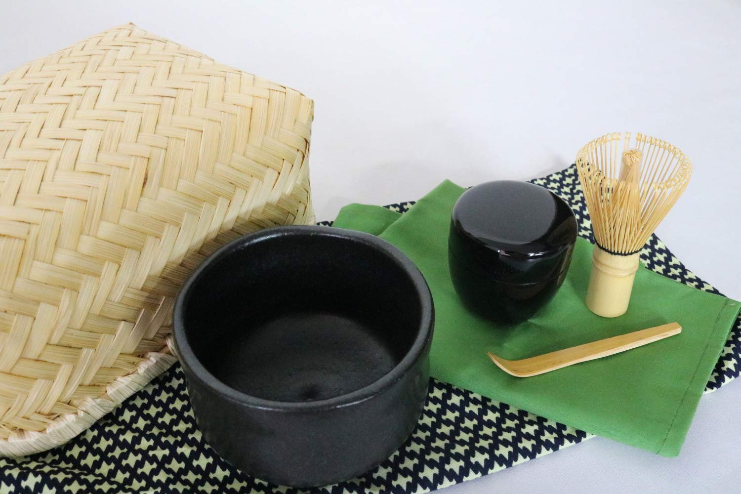 Premium Japanese Matcha Tea Set - Authentic Black Ceramic Bowl & Whisk for Traditional Tea Ceremony | Perfect for Home, Office & Gift Giving