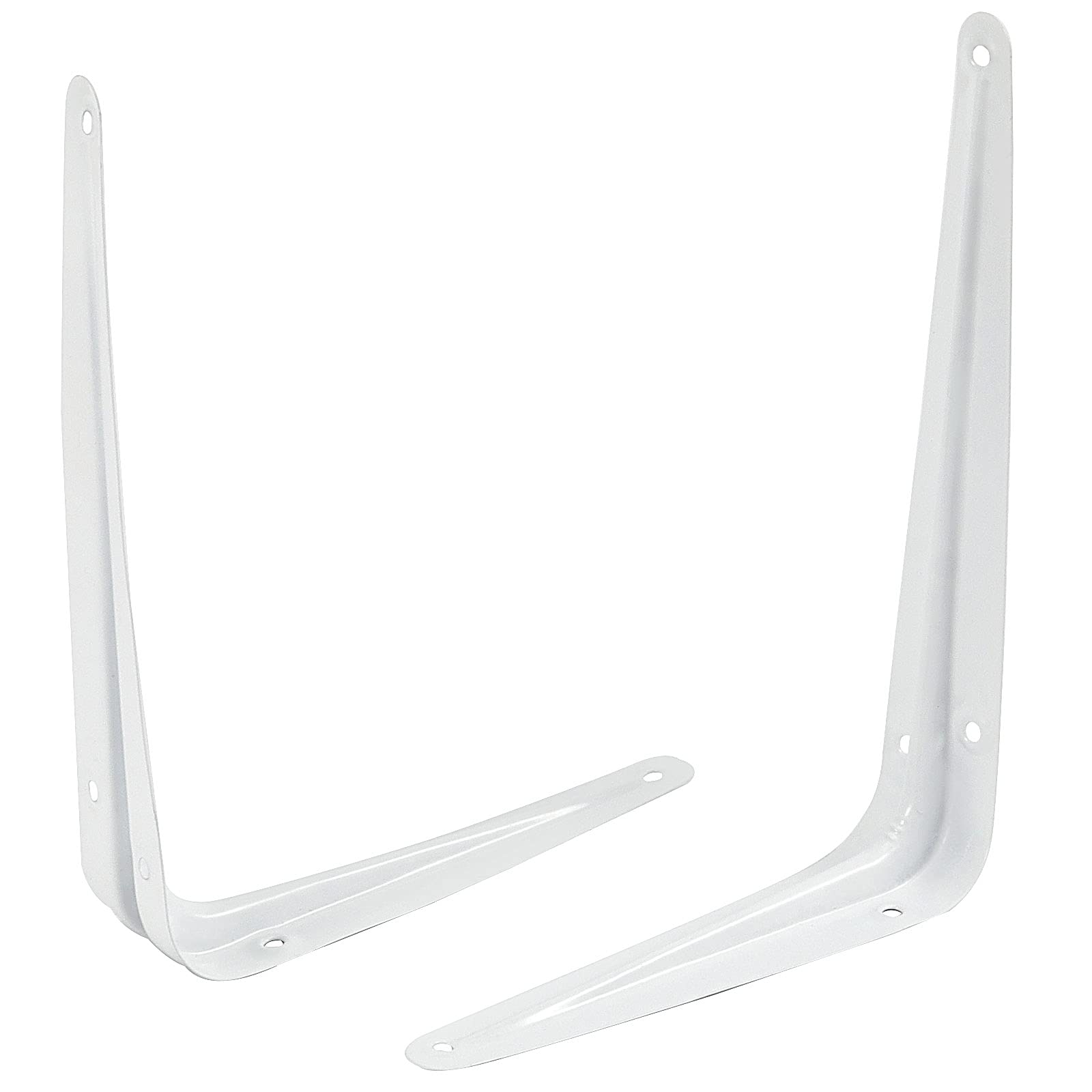 ZOENHOU 24 Pack Heavy Duty White Metal Shelf Brackets 10x12 Inch - L-Shaped Corner Brackets with 144 Screws & 72 Wall Plugs - Sturdy Wall Mount Shelving Support for Floating Shelves, Bookshelves, Kitchen Cabinets & Home Organization