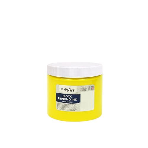 Handy Art 301 010 Water Soluble Block Printing Ink - 16 oz Yellow Ink for Fabric, Paper & DIY Crafts - Perfect for Screen Printing, Stamping & Art Projects