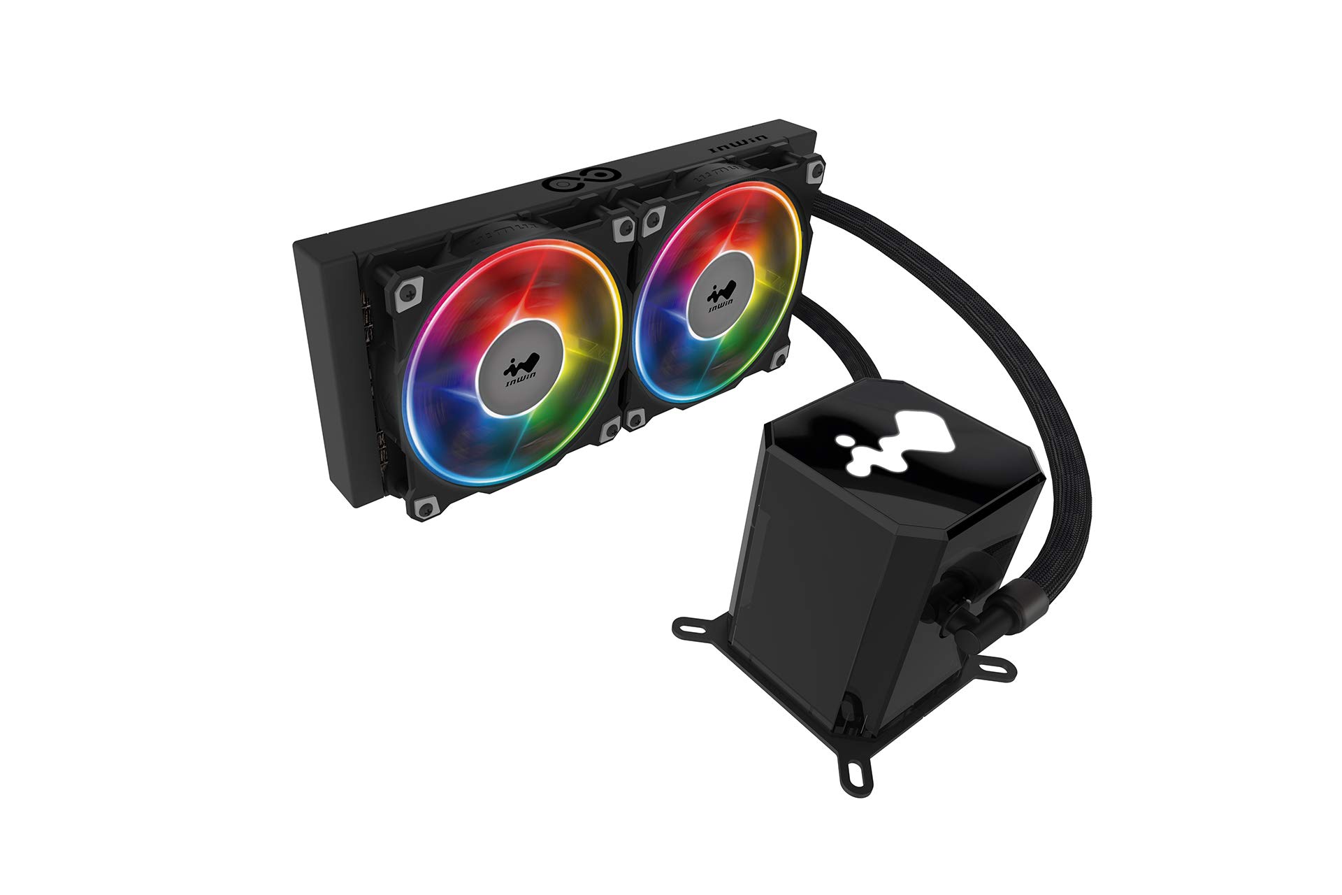 IN WIN SR24 240mm AIO Liquid CPU Cooler with Twin Turbine Fans - High Performance PC Water Cooling System for Gaming & Overclocking (IW-LC-SR24) - Perfect for Gaming PCs, Workstations, and High-End Desktop Builds