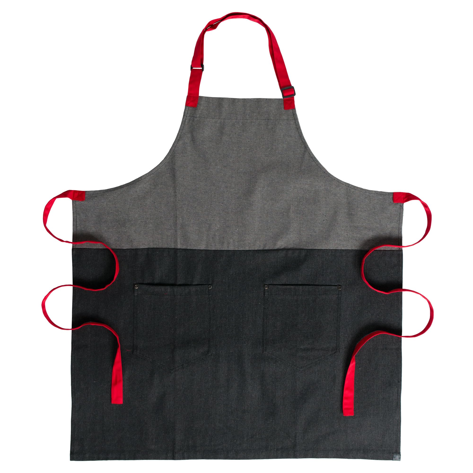 Chef Code Denim Apron for Cooking, Grilling & BBQ - Adjustable Tool Pockets & Multiple Styles - Perfect for Professional Chefs, Home Cooks & Outdoor Barbecues