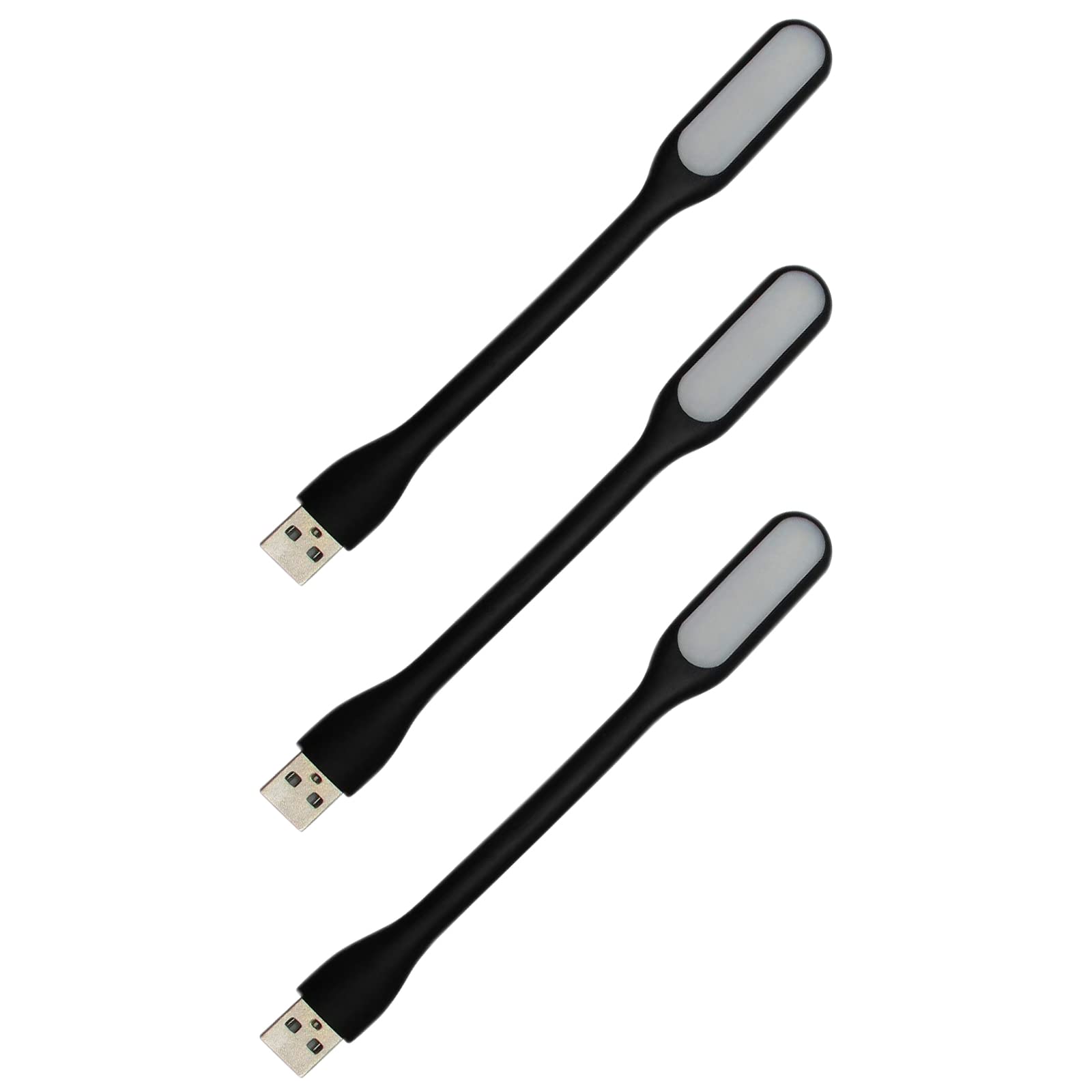 Flexible USB LED Reading Lamp - 3-Pack Mini Adjustable USB Light for Laptop, Computer, Books & Nightstand - Perfect for Studying, Working & Bedside Use