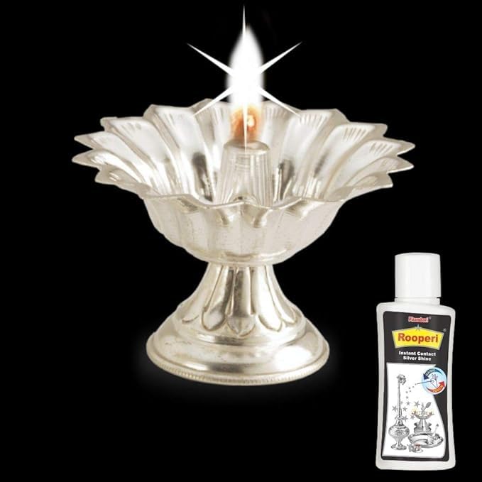GEETA SWACHH Rooperi Silver Shine Instant Cleaner 50ml - Jewelry & Silverware Polish for Rings, Necklaces & Utensils - Quick & Easy Cleaning Solution for Home & Travel