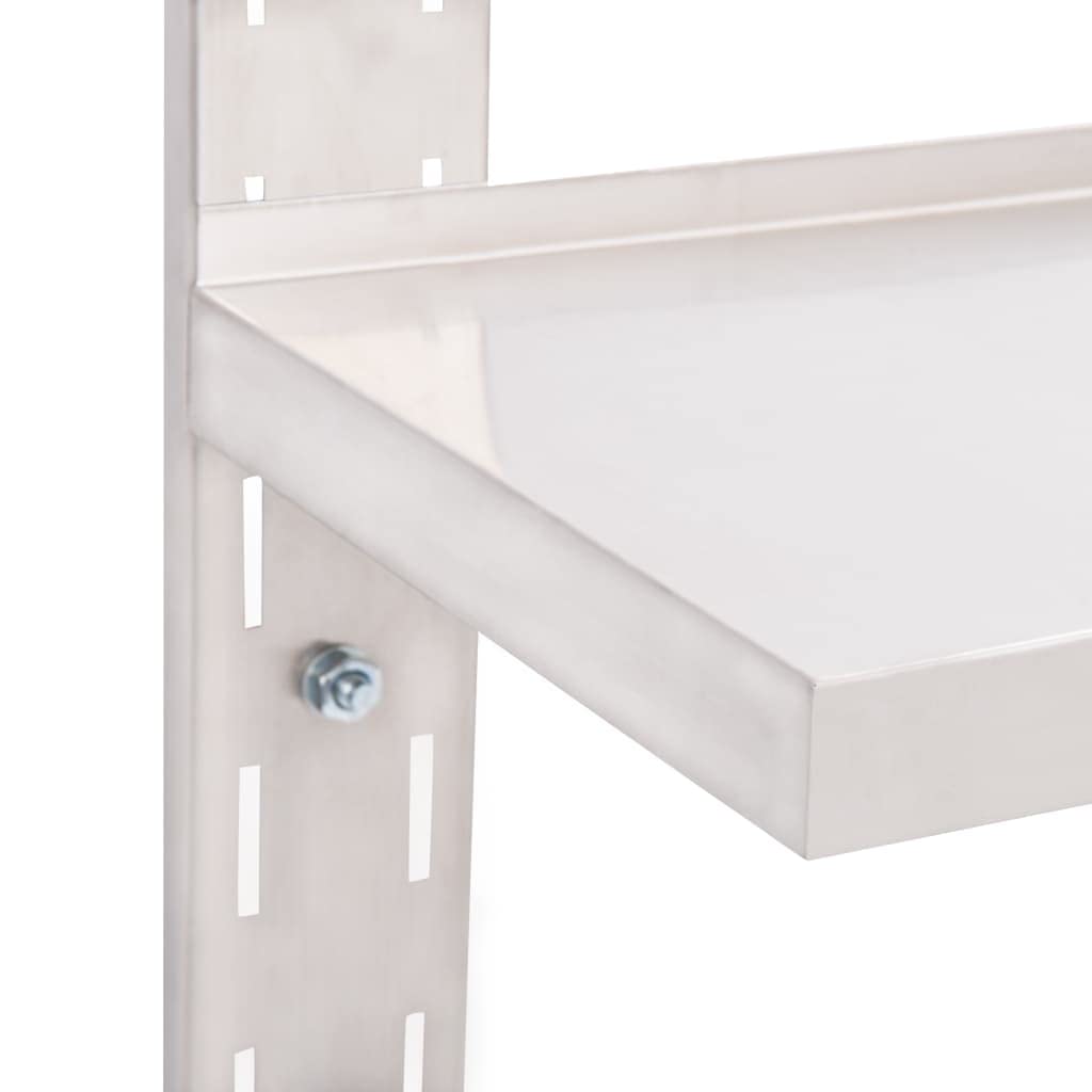 2-Tier Floating Wall Shelf Set - Modern Stainless Steel Shelves (39.4